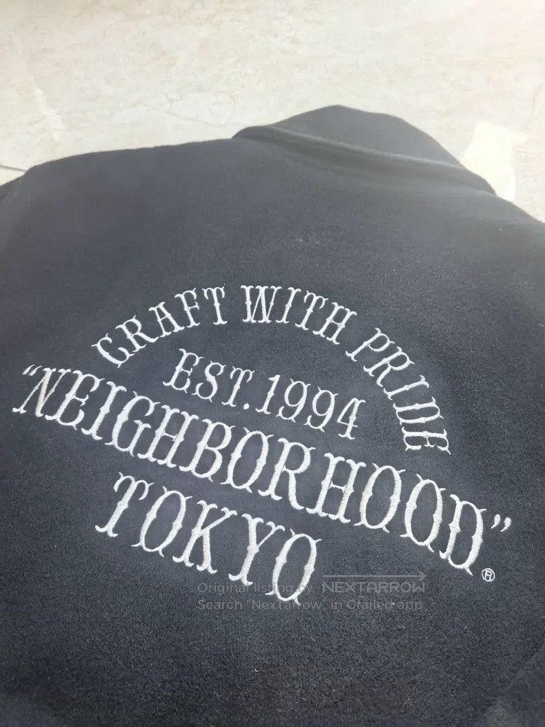 Neighborhood Neighborhood Black Wool Padded Embroidered Baseball Jacket Size US L / EU 52-54 / 3 - 7 Thumbnail