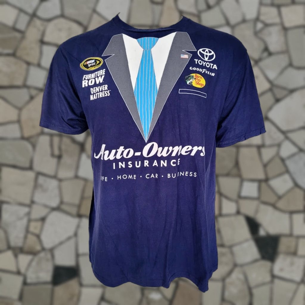 Vintage VINTAGE Fanatics NASCAR T-Shirt - Navy Blue - 100% Cotton - Short Sleeve - XL - Men’s Size US XL / EU 56 / 4 - 1 Thumbnail