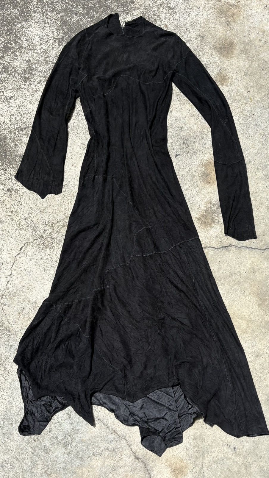 Yohji Yamamoto Yohji Yamamoto Black Leather Patchwork Maxi Dress F/W 2000 Size XS / US 0-2 / IT 36-38 - 1 Thumbnail