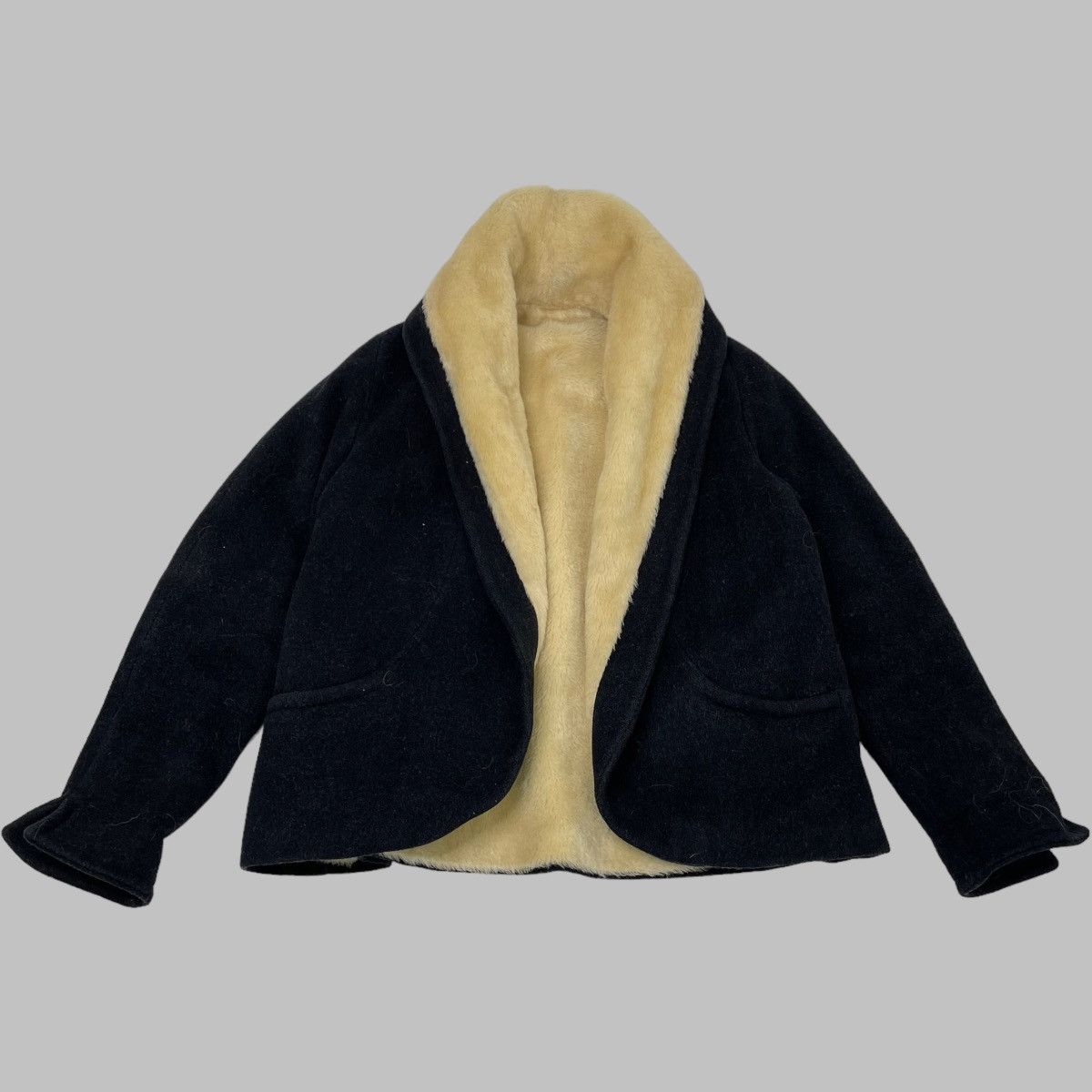 Vintage Vintage 1940s shawl collar wool sherpa jacket Size US M / EU 48-50 / 2 - 2 Thumbnail