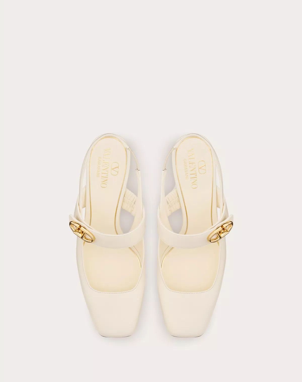 Valentino o1s1wg110625 Vlogo Locker Slingback Pumps in Creamy White Size US 11.5 / IT 41.5 - 4 Thumbnail