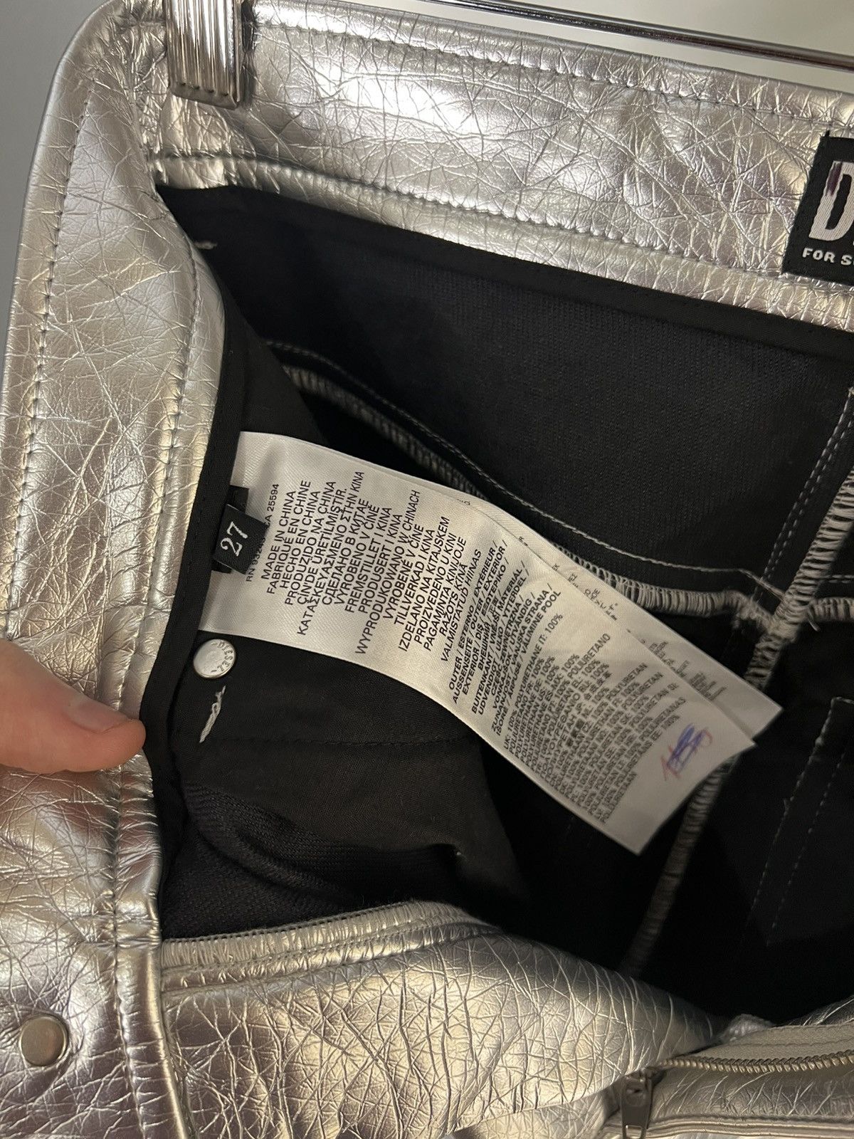 Diesel Black Gold VERY RARE DIESEL P-ARCY SILVER METAL DESIGNER PANTS LUXURY Size 27" / US 4 / IT 40 - 15 Thumbnail
