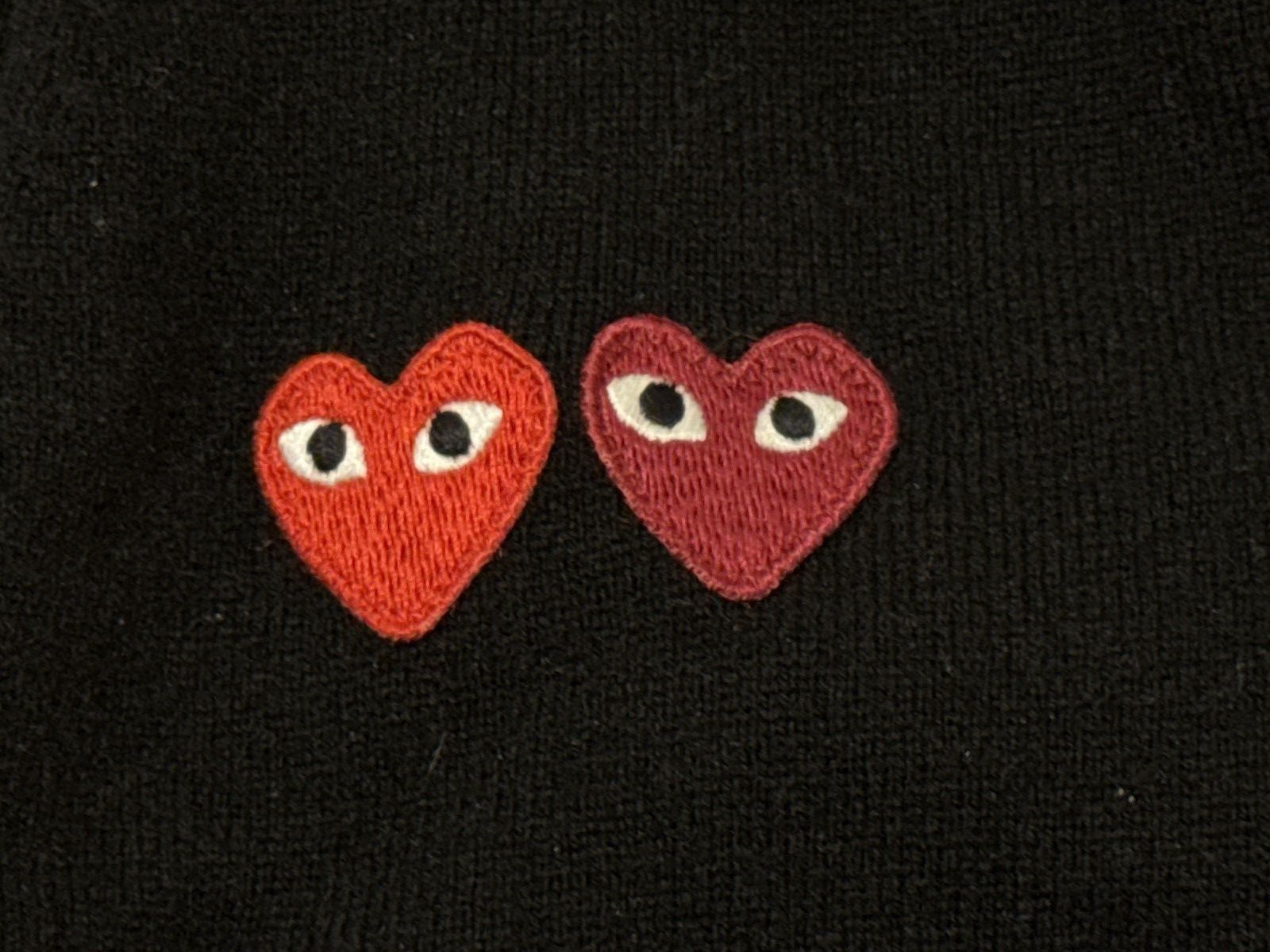 Comme des Garcons PLAY COMME des GARÇONS PLAY - Double Heart Cardigan (Black/Red) Size US XXL / EU 58 / 5 - 4 Thumbnail