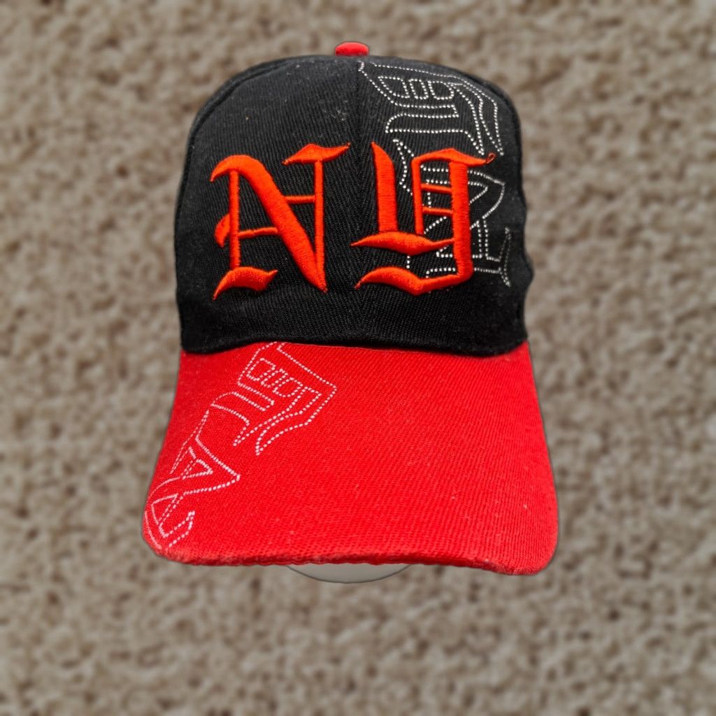 Vintage New York NY Hat Cap Adjustable One Size Black Red Cotton Blend Embroidered Baseball Cap Men Outdoor Casual Travel Mens Womens Boys Girls Size ONE SIZE - 1 Thumbnail