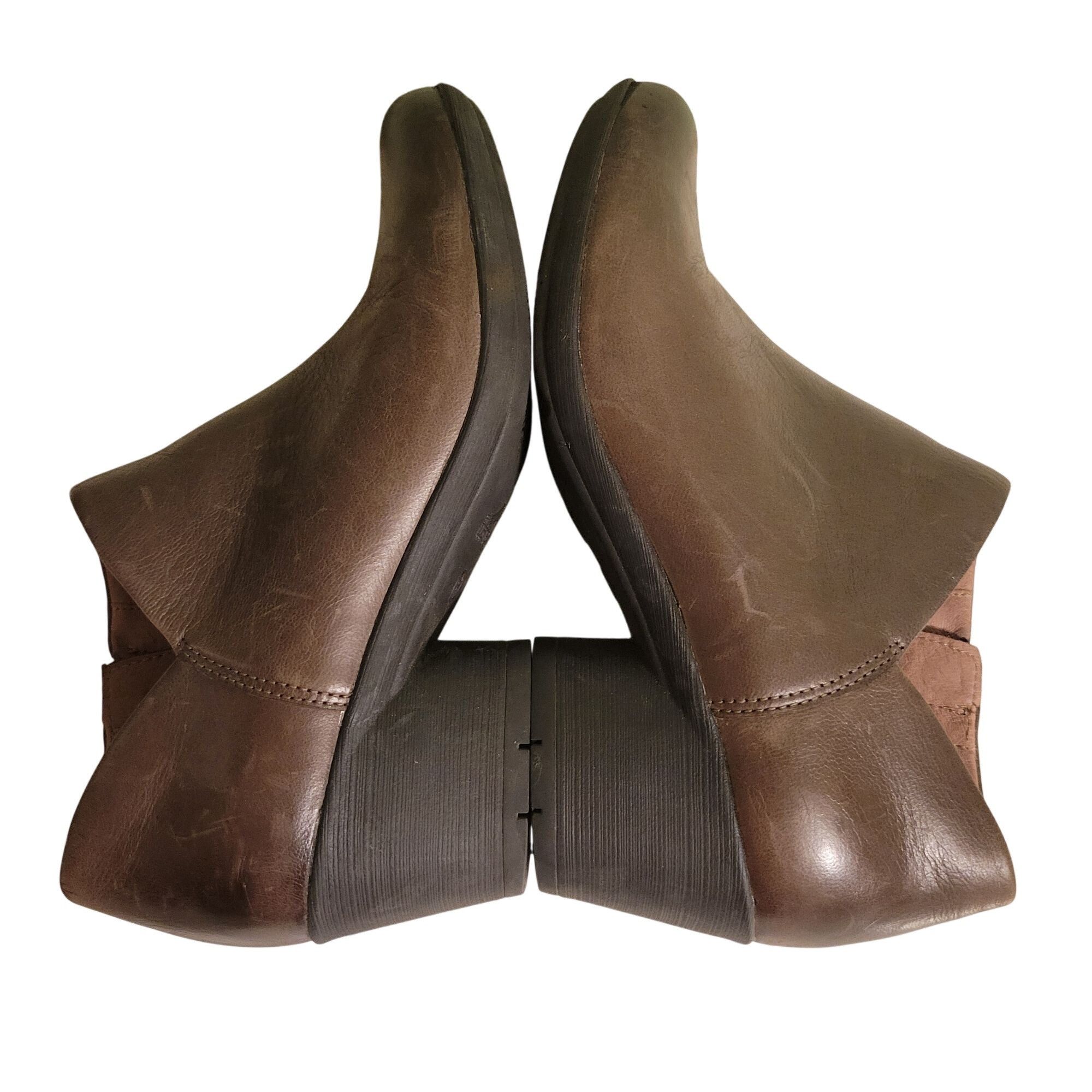 Dansko Dansko Burnished Brown Leather Ankle Boots 37 Side Zip Block Size US 7 / IT 37 - 7 Thumbnail