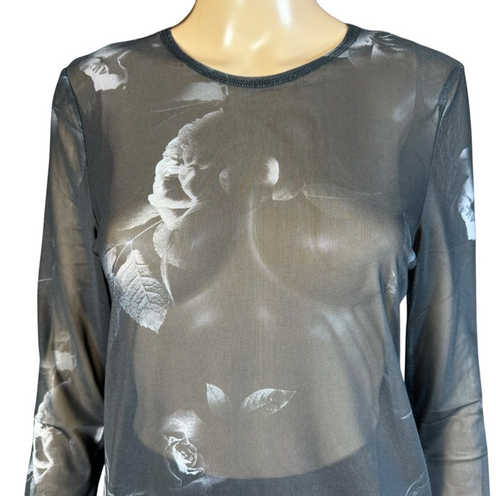 Rebecca Minkoff New RM Rebecca Minkoff Mesh Long Sleeve Floral Top Size M Size M / US 6-8 / IT 42-44 - 2 Thumbnail