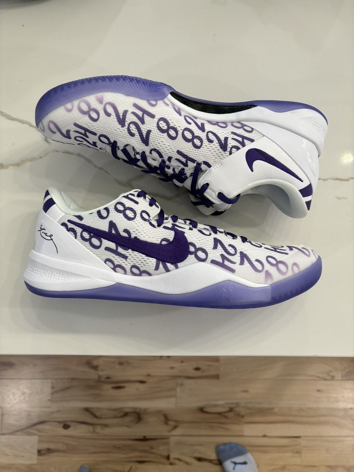 image of Kobe Mentality x Nike Kobe 8 Protro ‘Court Purple’ Shoes in White, Men's (Size 13)