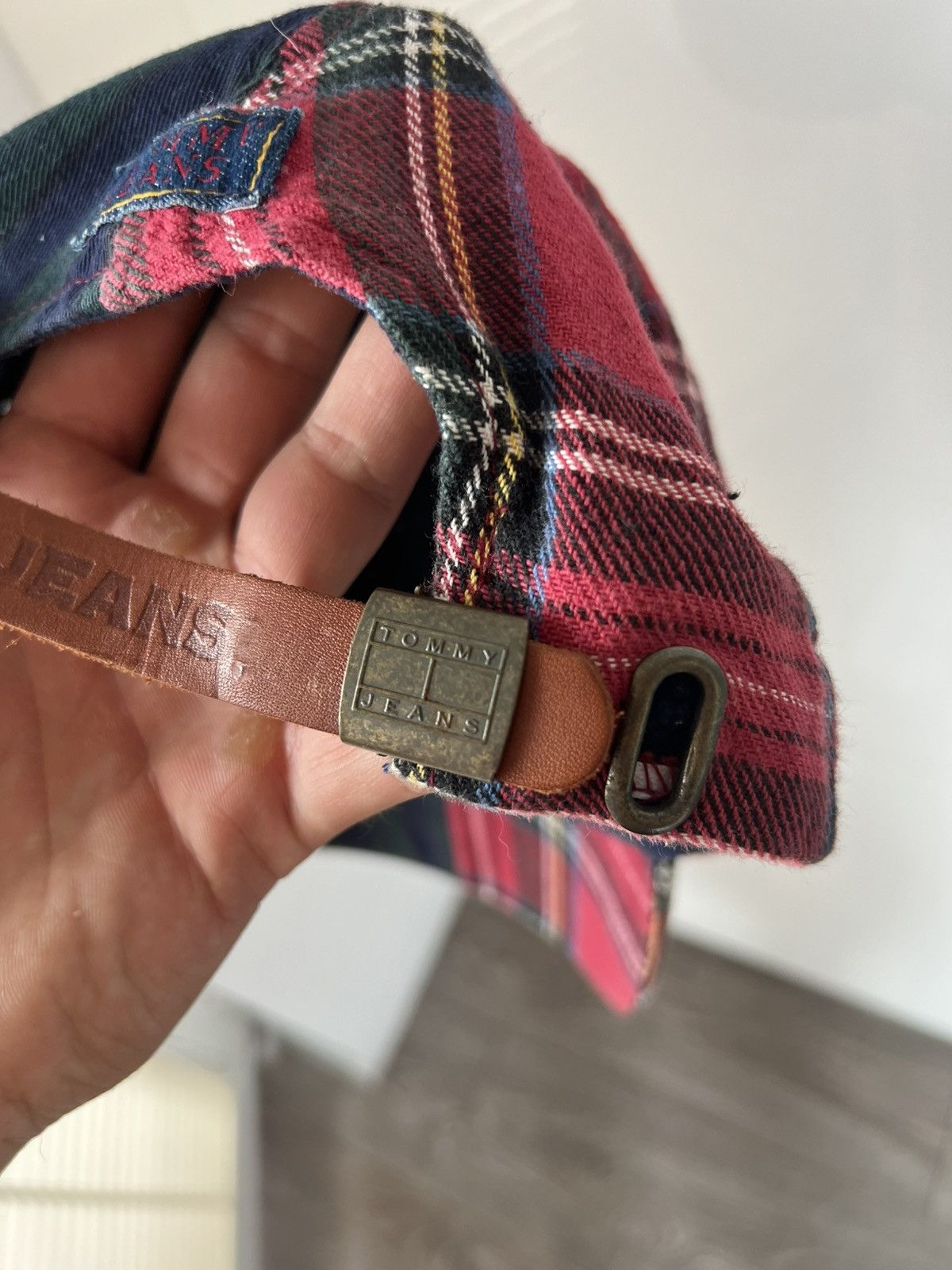 Tommy Hilfiger ‼️Tommy Hilfiger Vintage Double Flanel Wool Style Cap Leather Size ONE SIZE - 13 Thumbnail