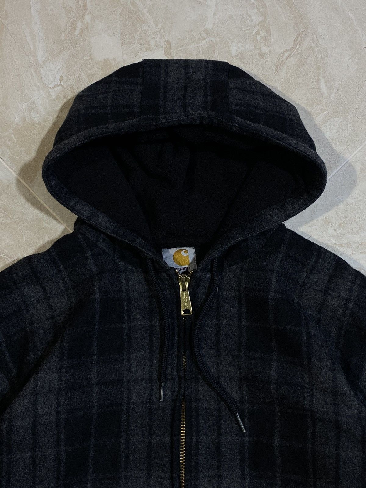 Carhartt × Vintage Vintage Carhartt Wool Checked Hooded Active Jacket Size US M / EU 48-50 / 2 - 4 Thumbnail