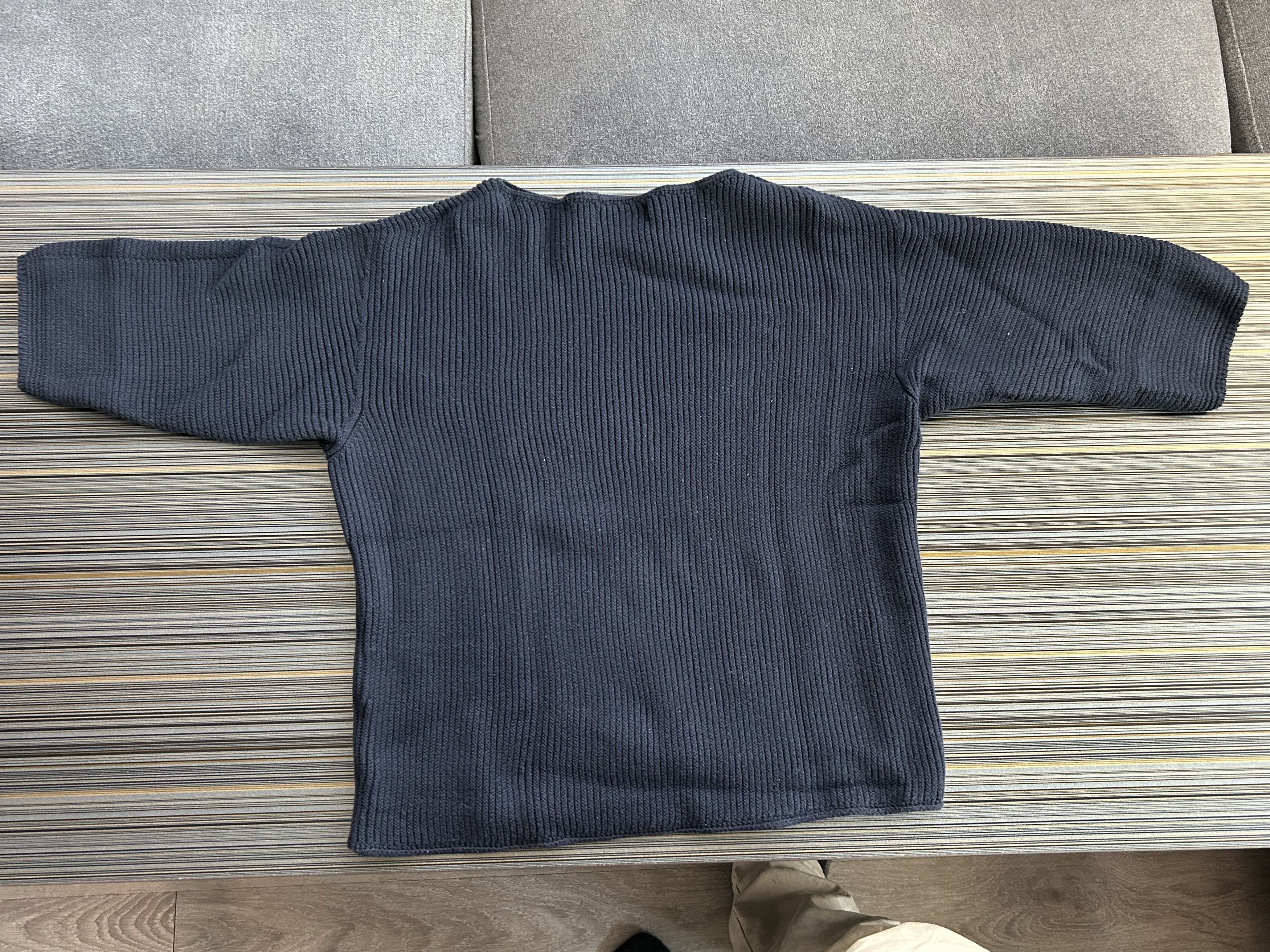 Uniqlo Uniqlo 3D Knit Cotton Ribbed Boat Neck Sweater Navy Size M / US 6-8 / IT 42-44 - 2 Thumbnail
