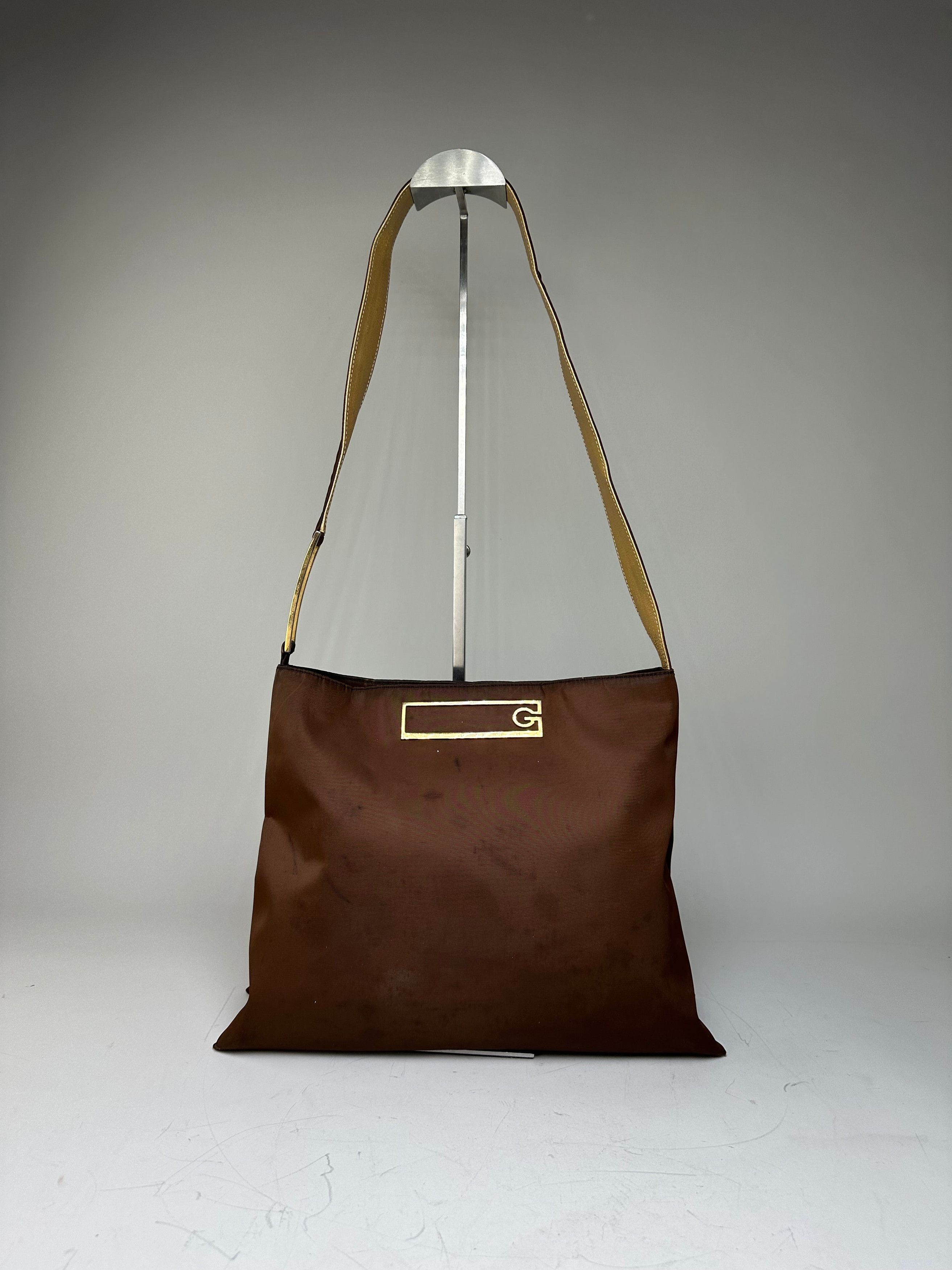 Givenchy Vintage Nylon Shoulder Bag Brown Olive Green Gold Size ONE SIZE - 1 Thumbnail