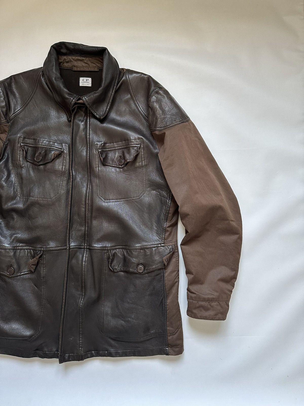 Vintage 2005AW C.P.COMPANY MADE IN ITARY LEATHER SWITCHING COAT Size US M / EU 48-50 / 2 - 2 Thumbnail