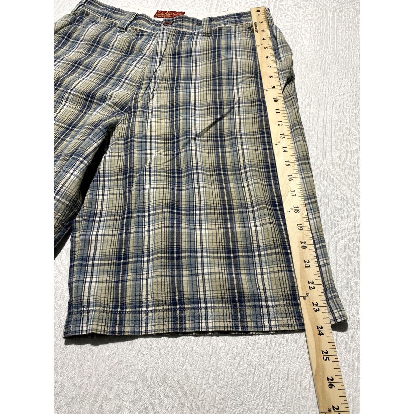 Vintage VINTAGE US Expedition Shorts Mens 36 Blue Green Plaid Chino Cotton Pockets Casual Size US 36 / EU 52 - 6 Thumbnail