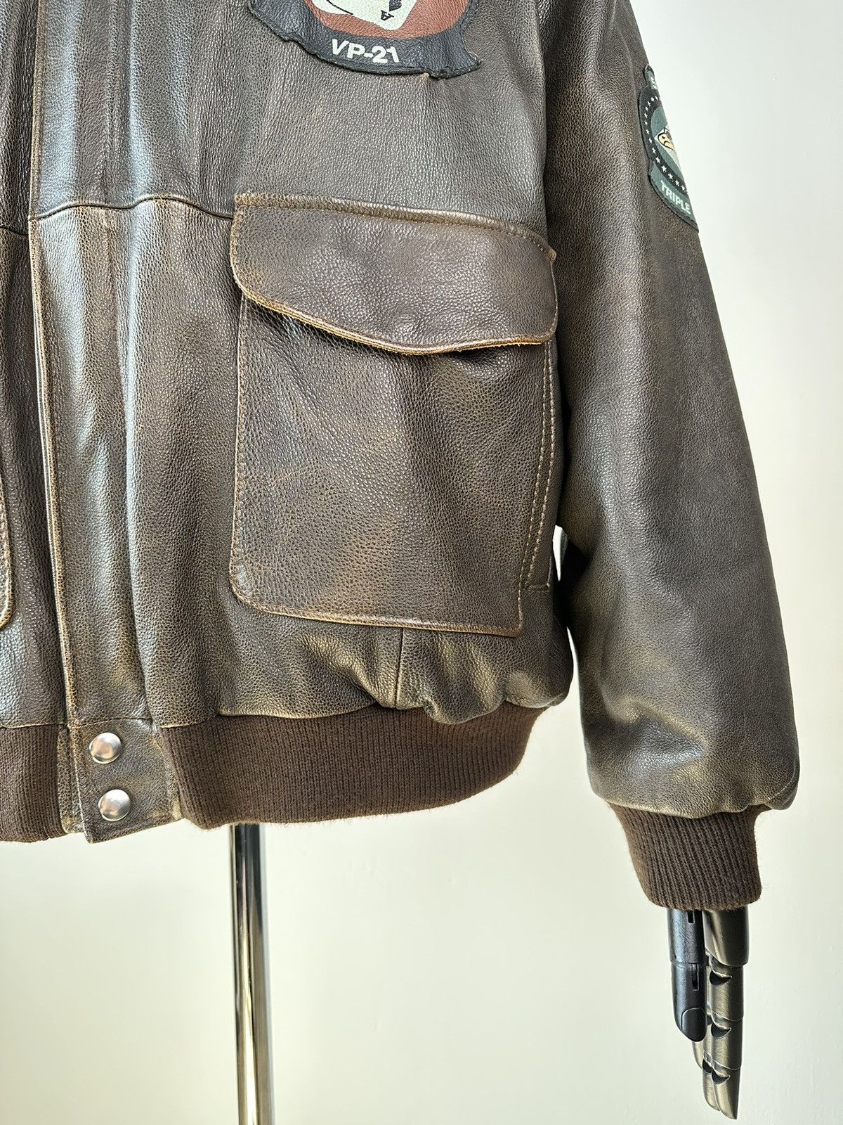 Vintage Vintage A-2 Flyers Leather Bomber Jacket Air Force Size US XL / EU 56 / 4 - 6 Thumbnail