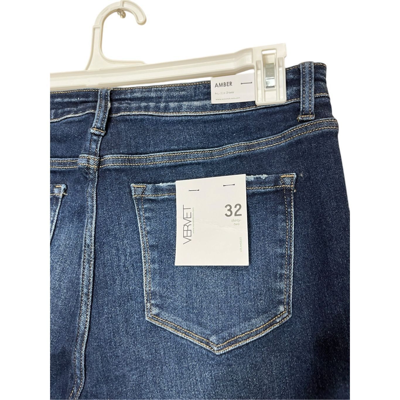 Other Vervet Amber Mid Rise Skinny Jeans Dark Wash size 32 NWT Size 32" / US 10 / IT 46 - 6 Thumbnail