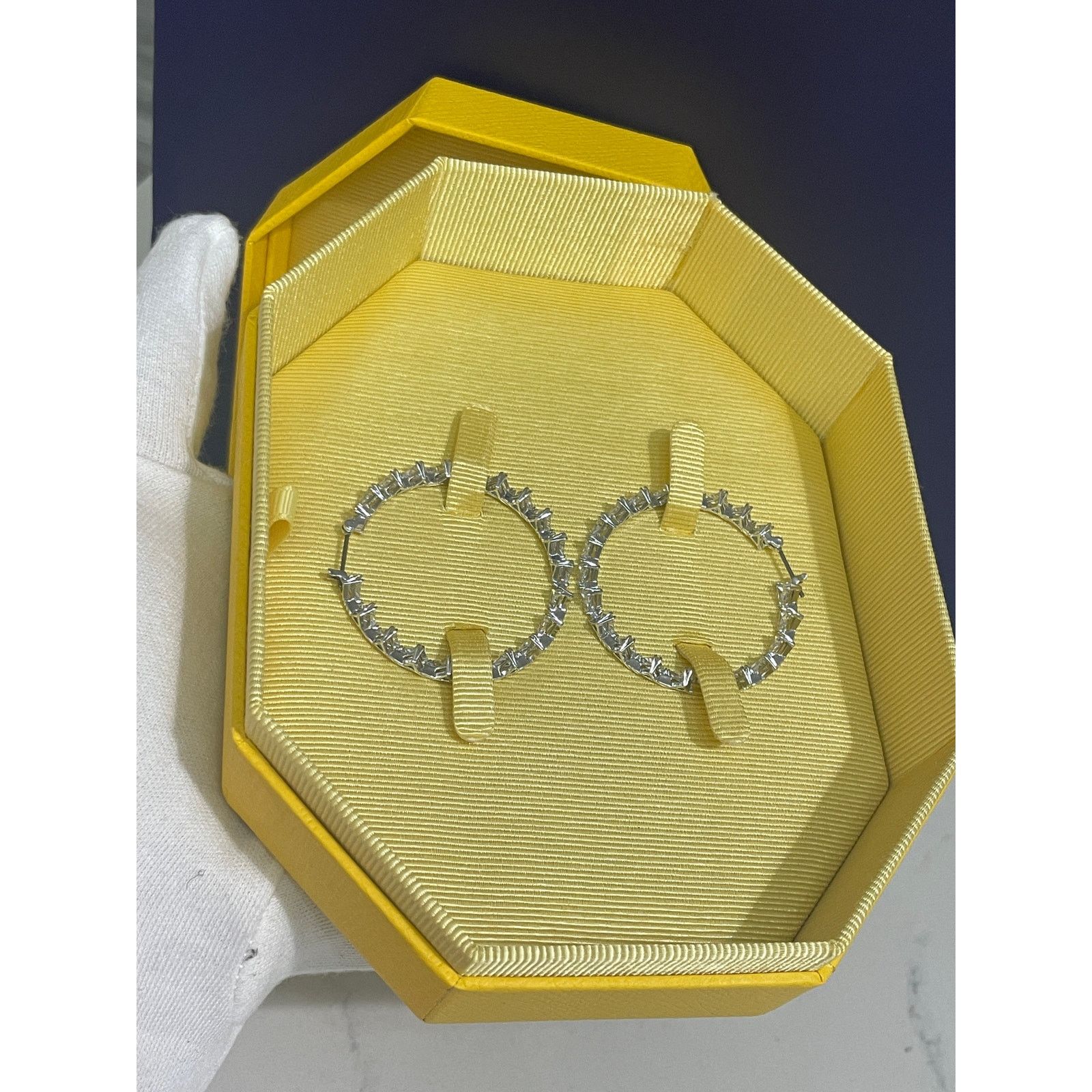 Swarovski Swarovski Millenia Hoop Earrings, Triangle Zirconia White Size ONE SIZE - 4 Thumbnail