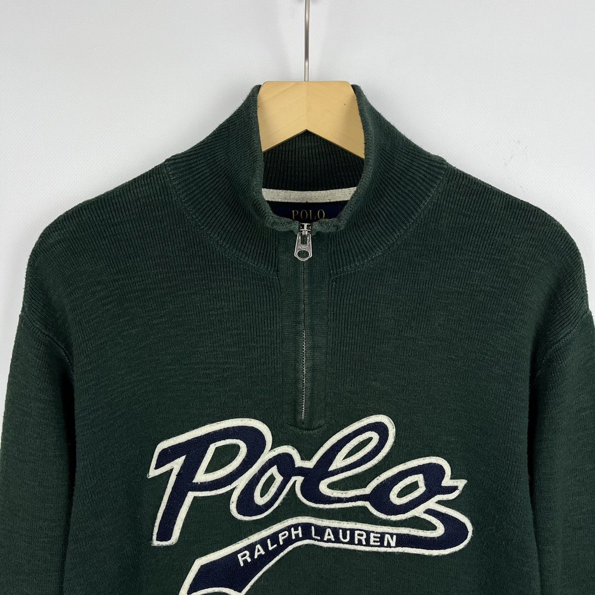 Polo Ralph Lauren Vintage Polo Ralph Lauren big logo 1/4 zip sweater 90’s Size US M / EU 48-50 / 2 - 6 Thumbnail