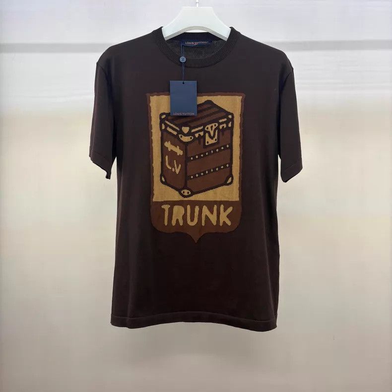 Louis Vuitton Louis Vuitton Fei Dong knitted brown box logo short sleeve Size US M / EU 48-50 / 2 - 1 Thumbnail