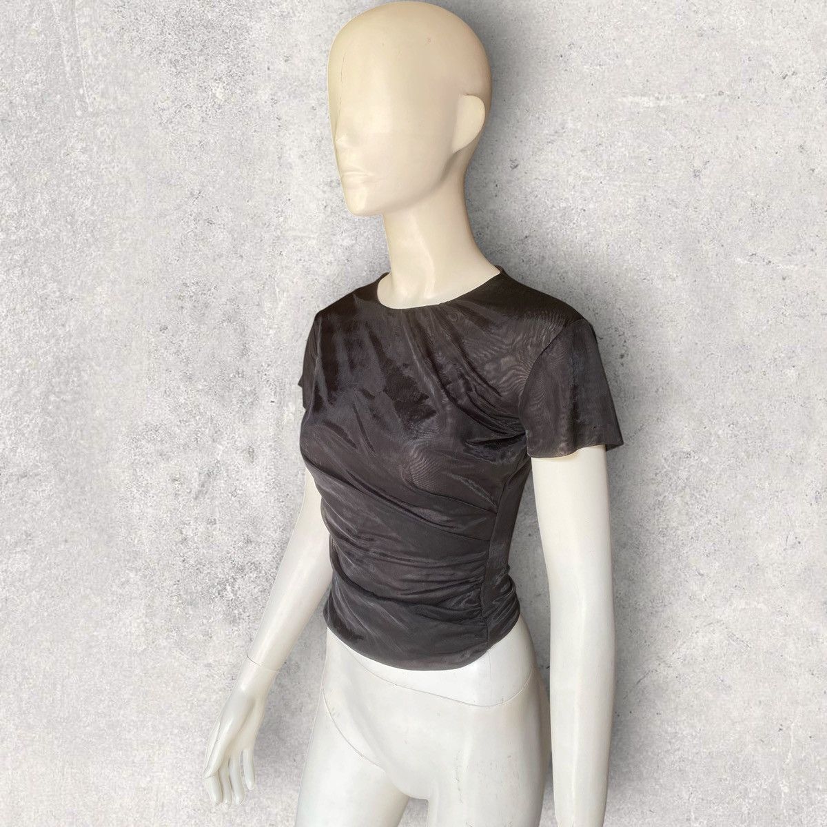 Helmut Lang Archive 1992 Twisted Gathered Layer Sheer Top Size M / US 6-8 / IT 42-44 - 2 Thumbnail
