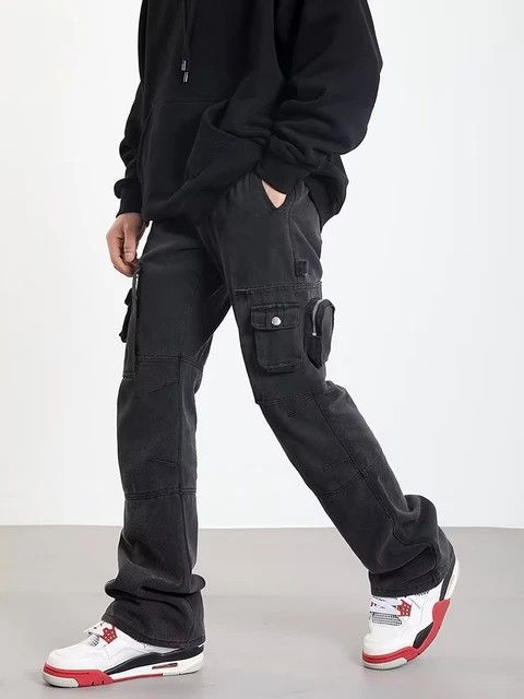 Japanese Brand × Jean Y2k streetwear Multi-pocket vintage black jeans Size US 34 / EU 50 - 5 Thumbnail