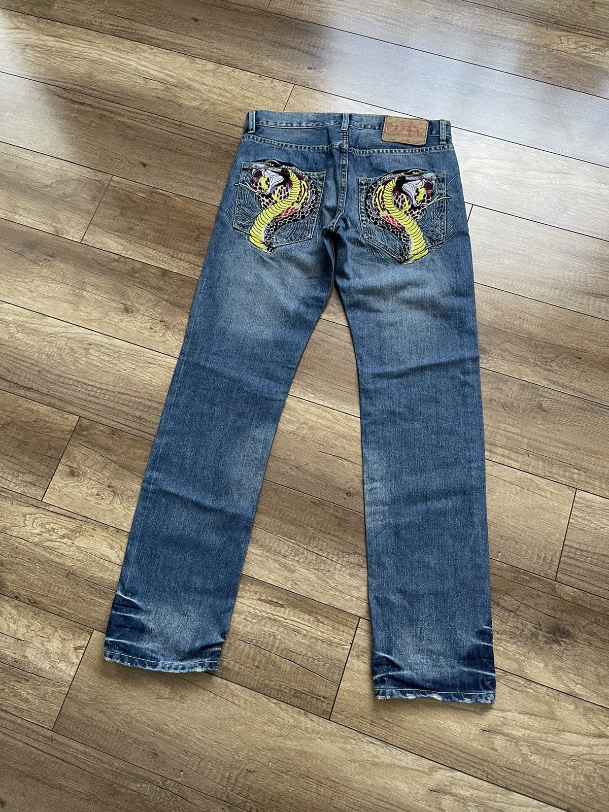 Ed Hardy Ed Hardy Vintage Snakes Denim Washed Jeans 90s Size US 32 / EU 48 - 2 Thumbnail