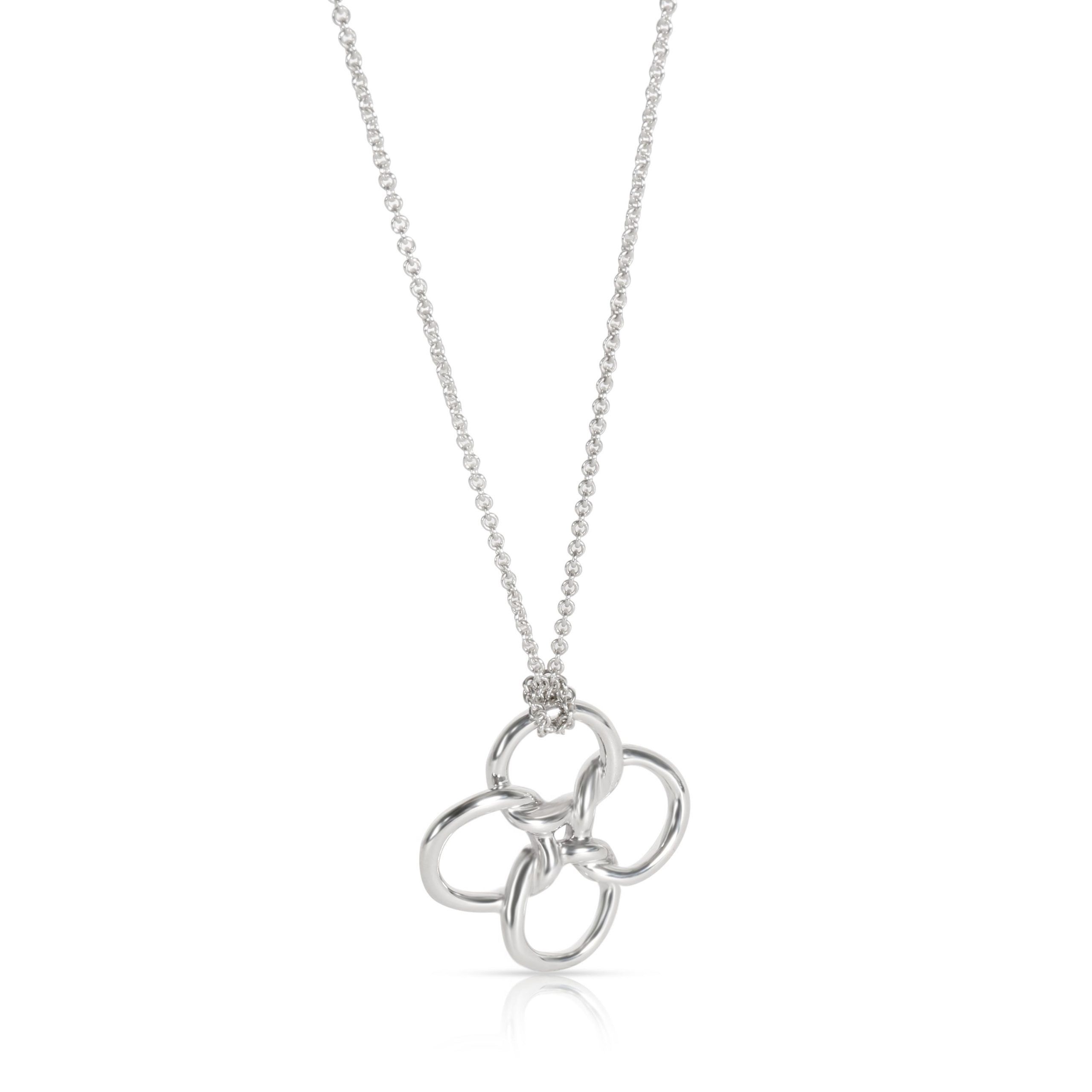 image of Tiffany Co Tiffany & Co. Vintage Four Ring Knot Necklace In Sterling Silver, Women's