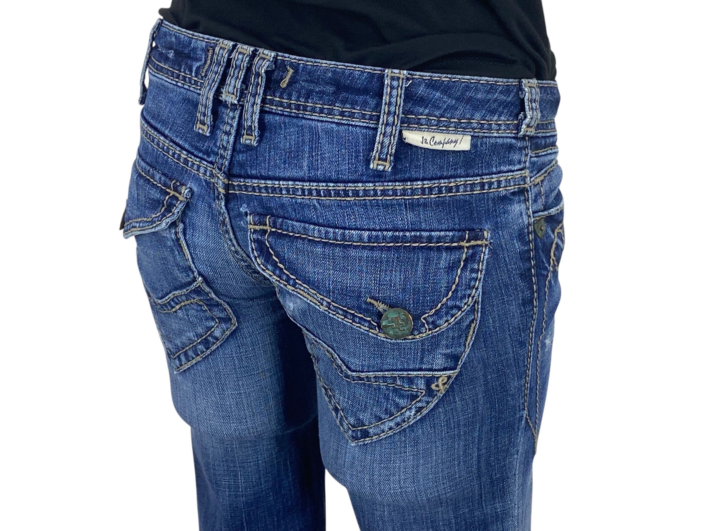 Japanese Brand Low Rise Flare Women Jeans Size 24" / US 00 / IT 34 - 7 Thumbnail