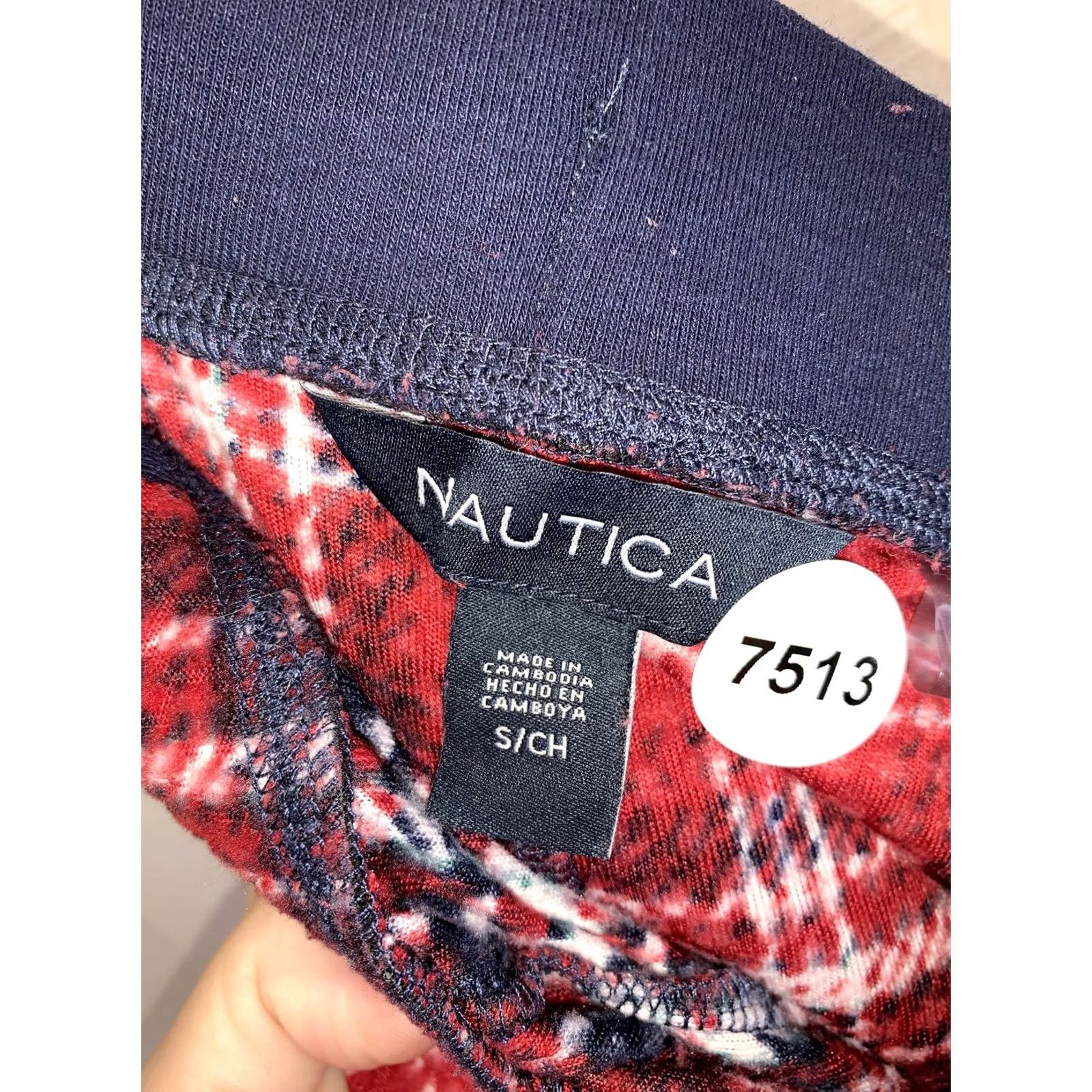 Nautica NAUTICA Womens Size S Lightweight Red Plaid Fleece Pajama Bottoms Pants-7513 Size 28" / US 6 / IT 42 - 6 Thumbnail