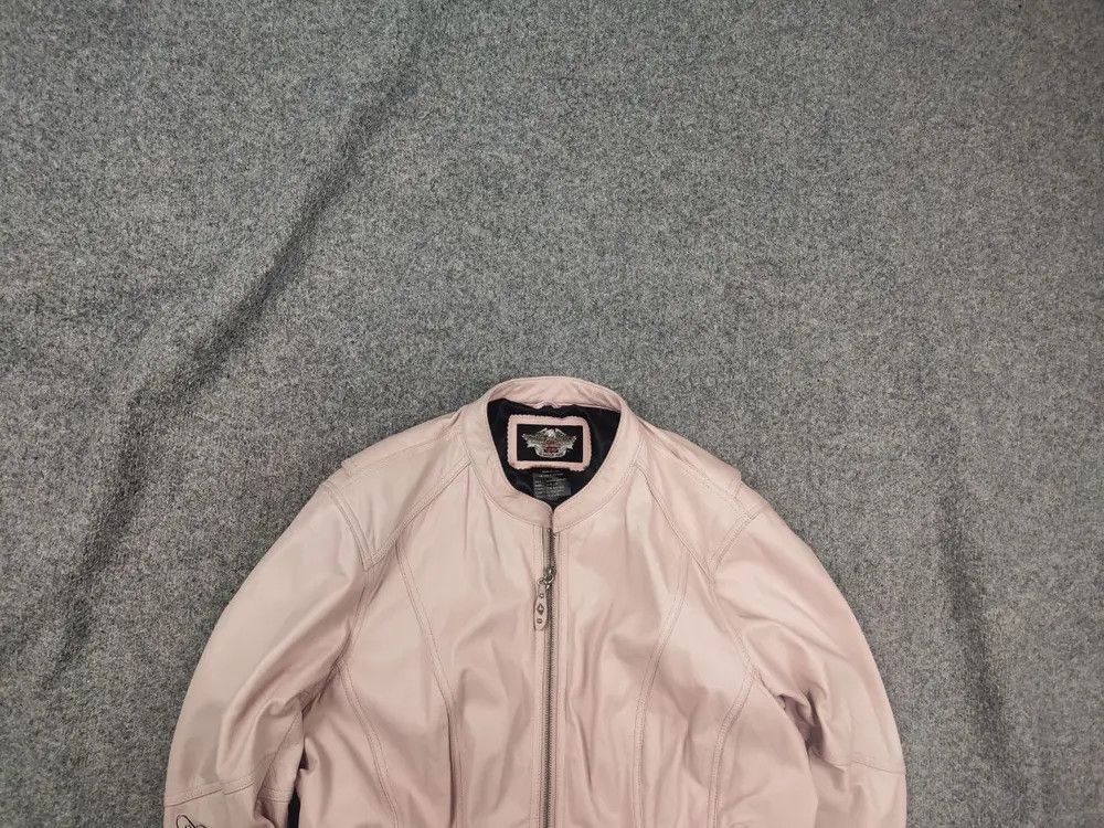 Harley Davidson Harley Davidson Leather Zip Jacket Pink Wings Vintage Y2K Size XXL / US 16-18 / IT 52-54 - 1 Thumbnail