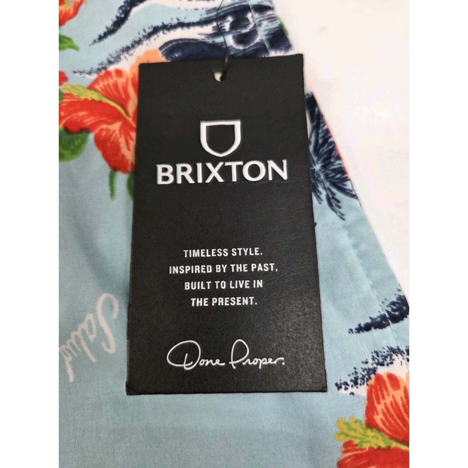 Brixton Brixton Mens Swim Shorts Relaxed Fit Floral Multicolor Nylon Spandex Back Pocket Drawstring XL Size US 36 / EU 52 - 5 Thumbnail