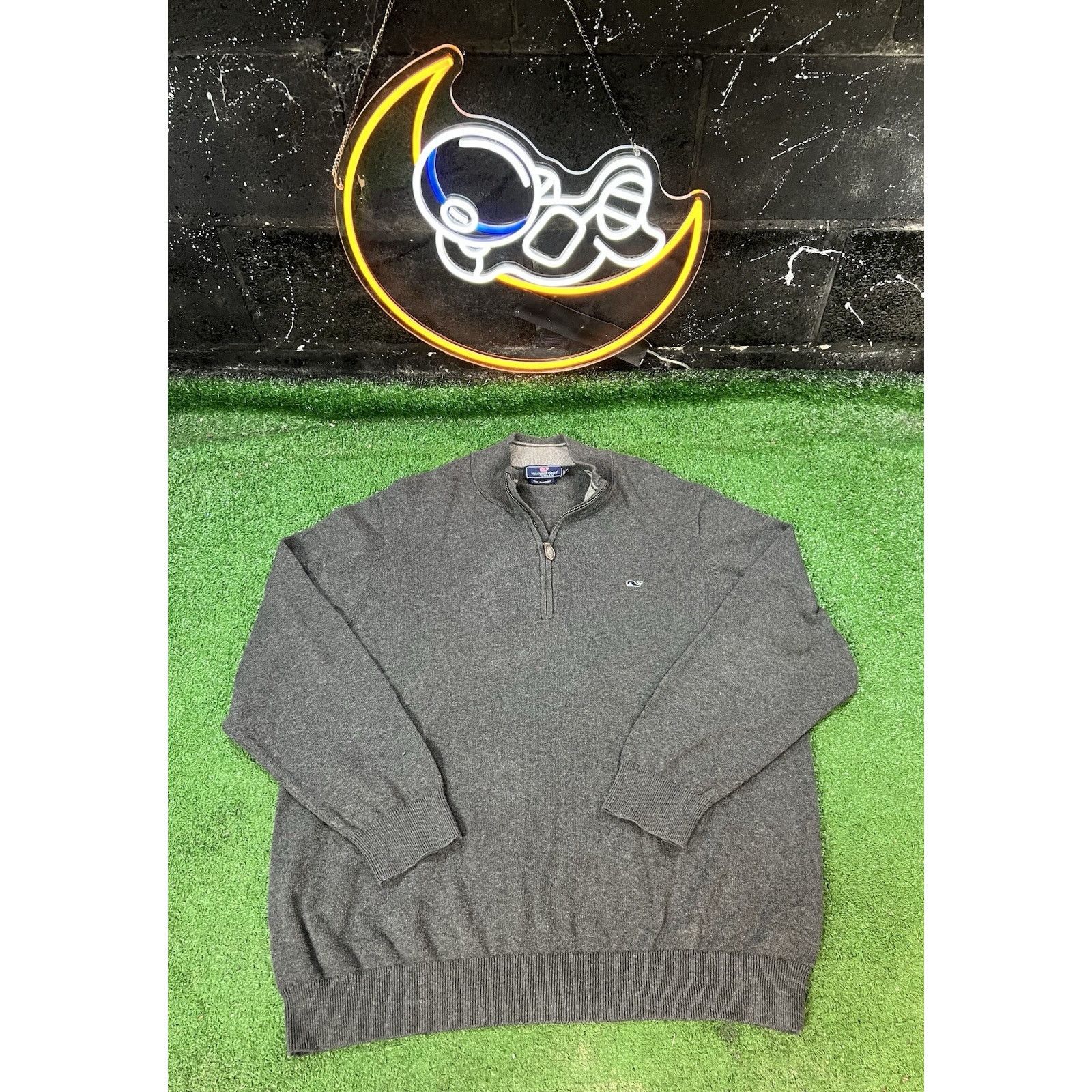 Vineyard Vines Vineyard Vines 1/4 Zip Cashmere Pullover Men XXL Gray Size US XXL / EU 58 / 5 - 1 Thumbnail