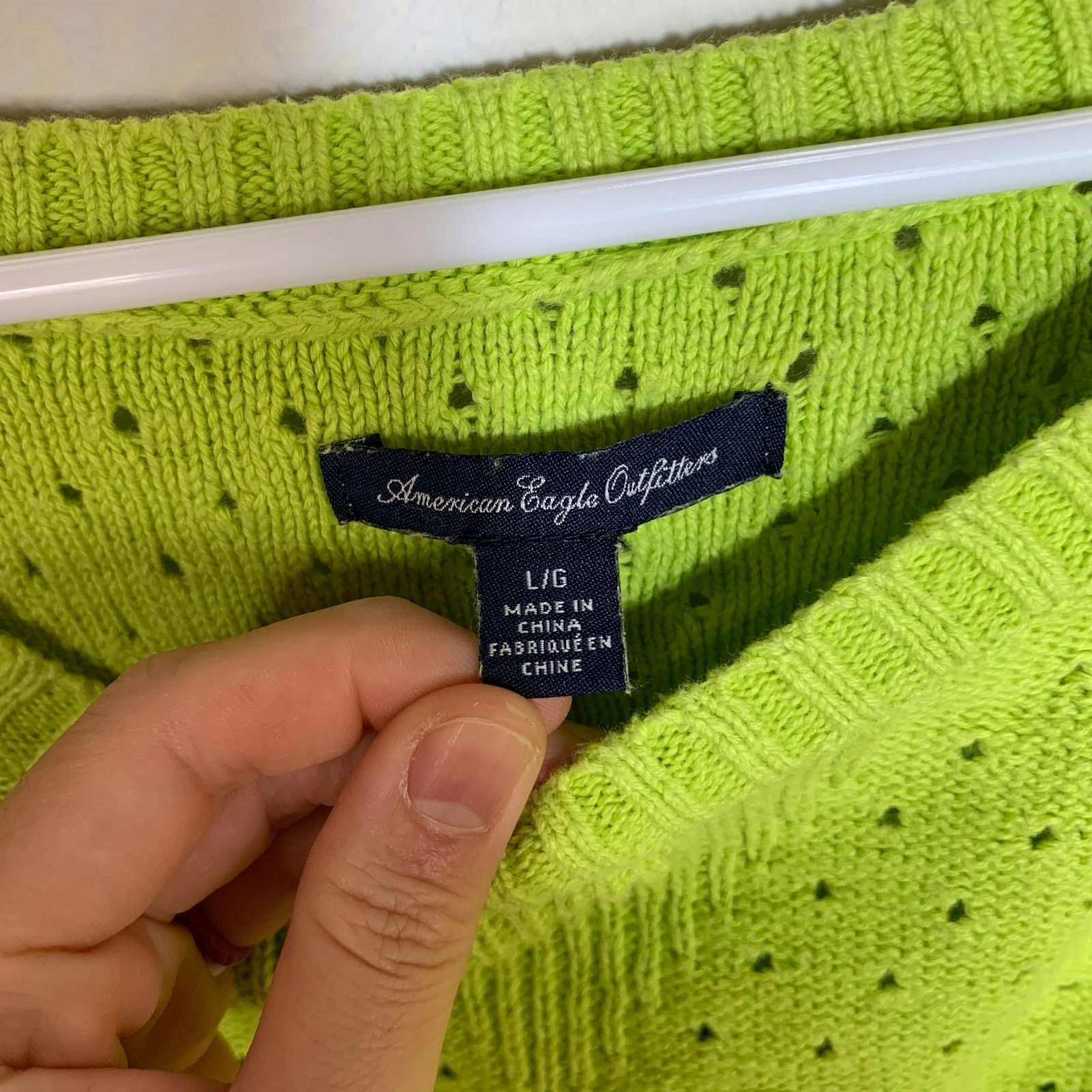 American Eagle Outfitters American Eagle Outfitters Women's Green Sweater Size L Size L / US 10 / IT 46 - 3 Thumbnail