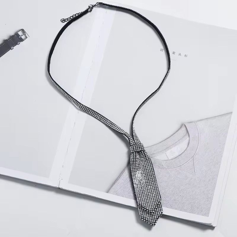Japanese Brand × Leather Double-layer Diamond Beaded Rhinestone Tie Size ONE SIZE - 7 Thumbnail