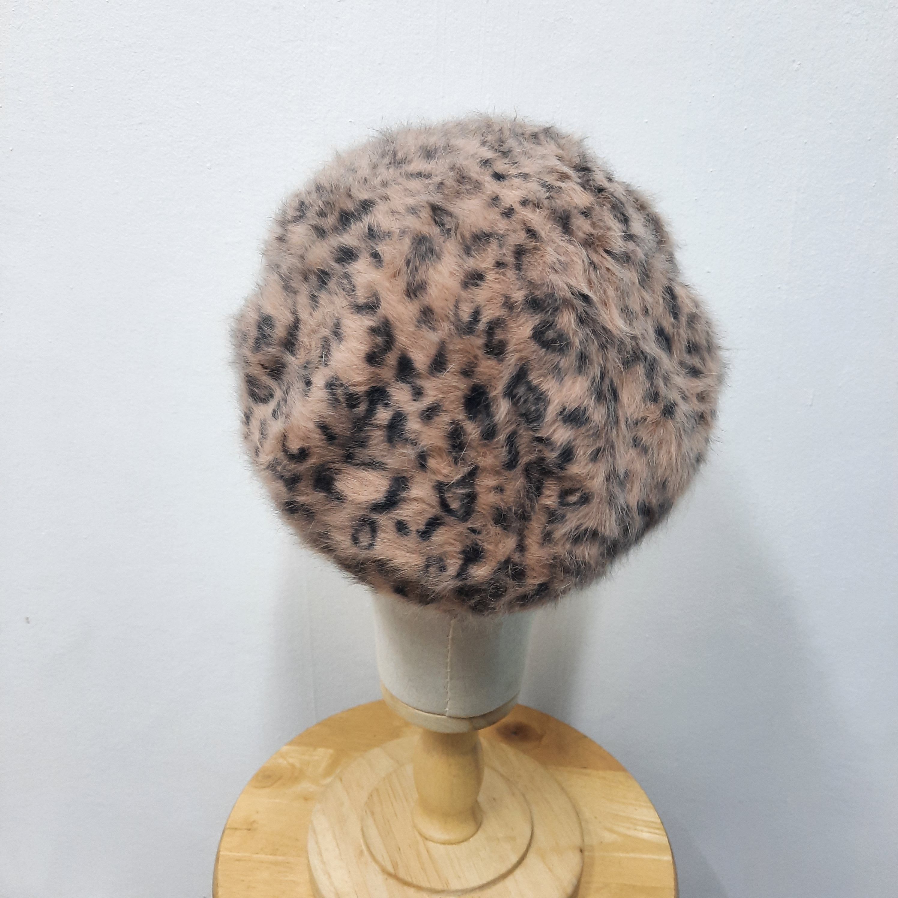 PPFM 💥 Japanese brand first leopard punk style fur beret hat Size ONE SIZE - 5 Thumbnail