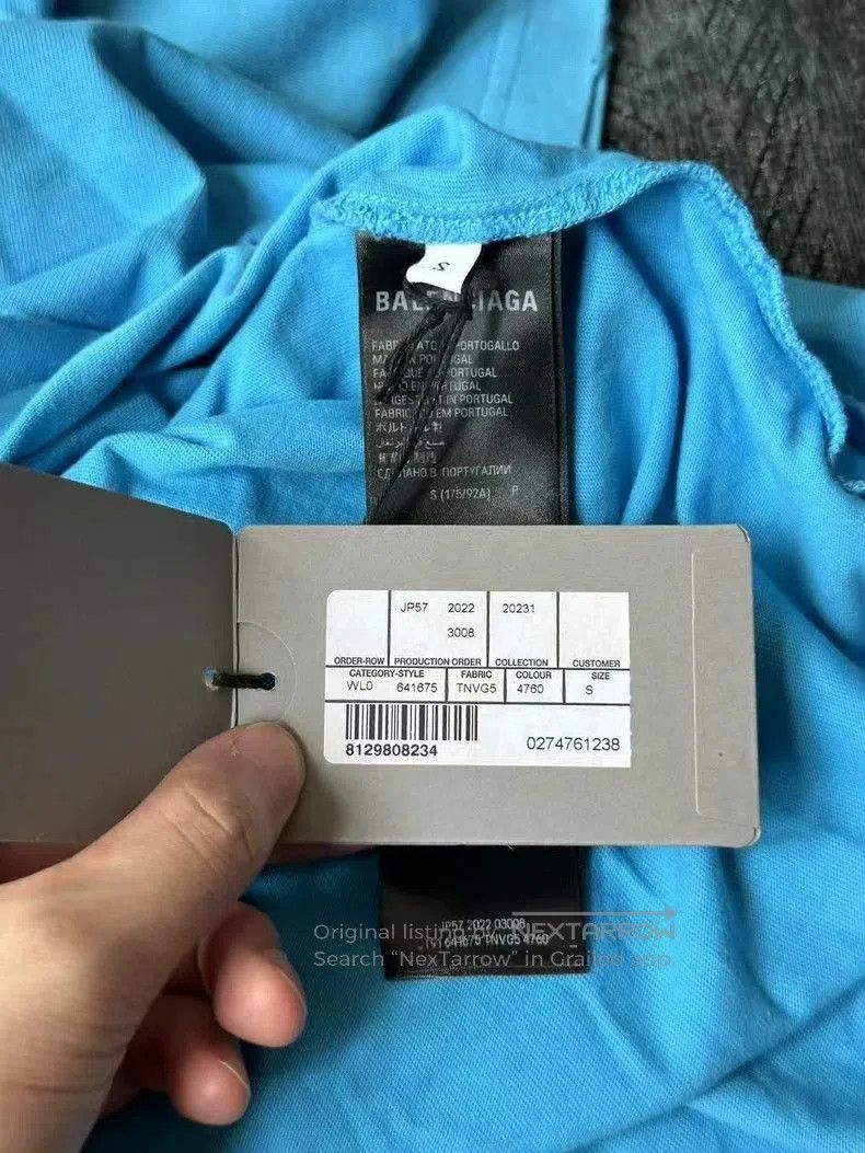 Balenciaga Balenciaga Blue Distressed Coke T-shirt. Size US XS / EU 42 / 0 - 6 Thumbnail
