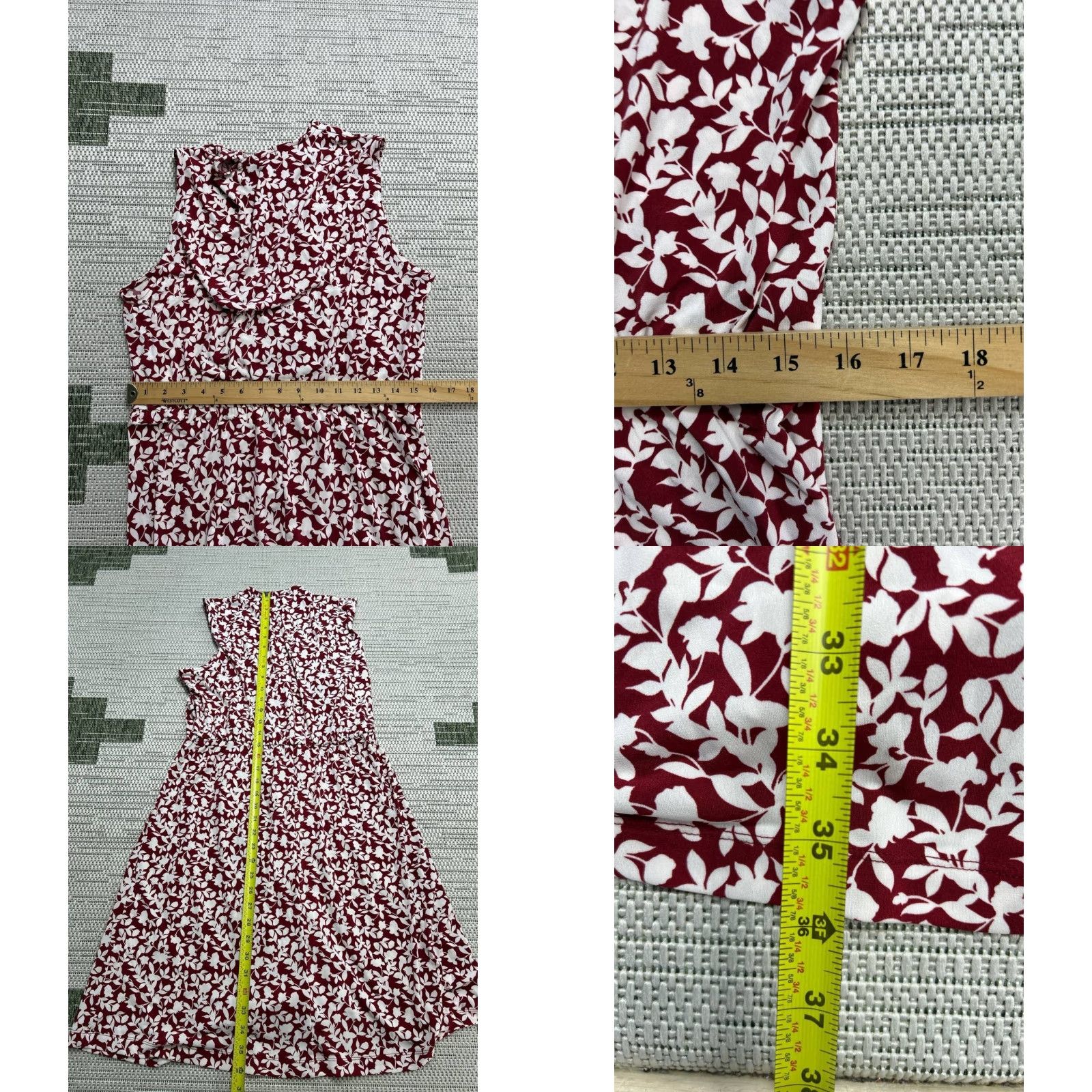 Banana Republic Banana Republic Dress Womens Large Red White Floral Blouson New Size L / US 10 / IT 46 - 8 Thumbnail