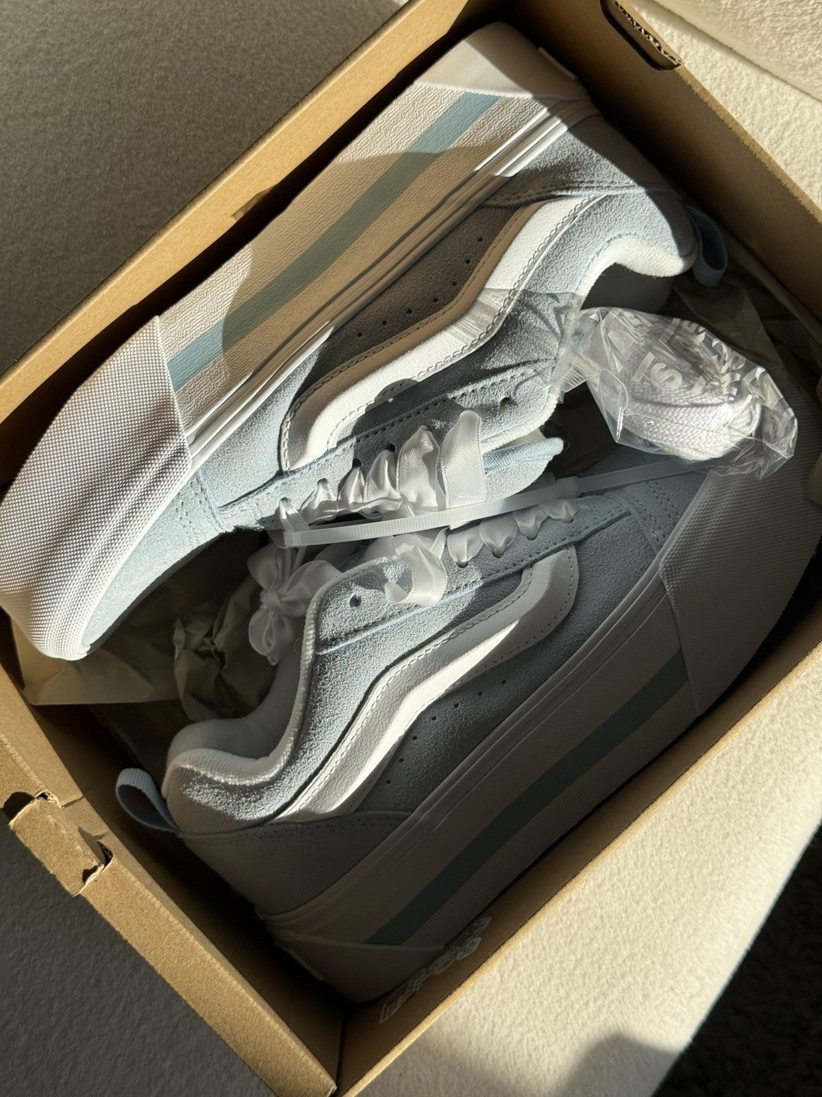 Vans Vans Knu Stack Vintage Satin Shoes 'Dream Blue White' Size US 8.5 / IT 38.5 - 9 Thumbnail