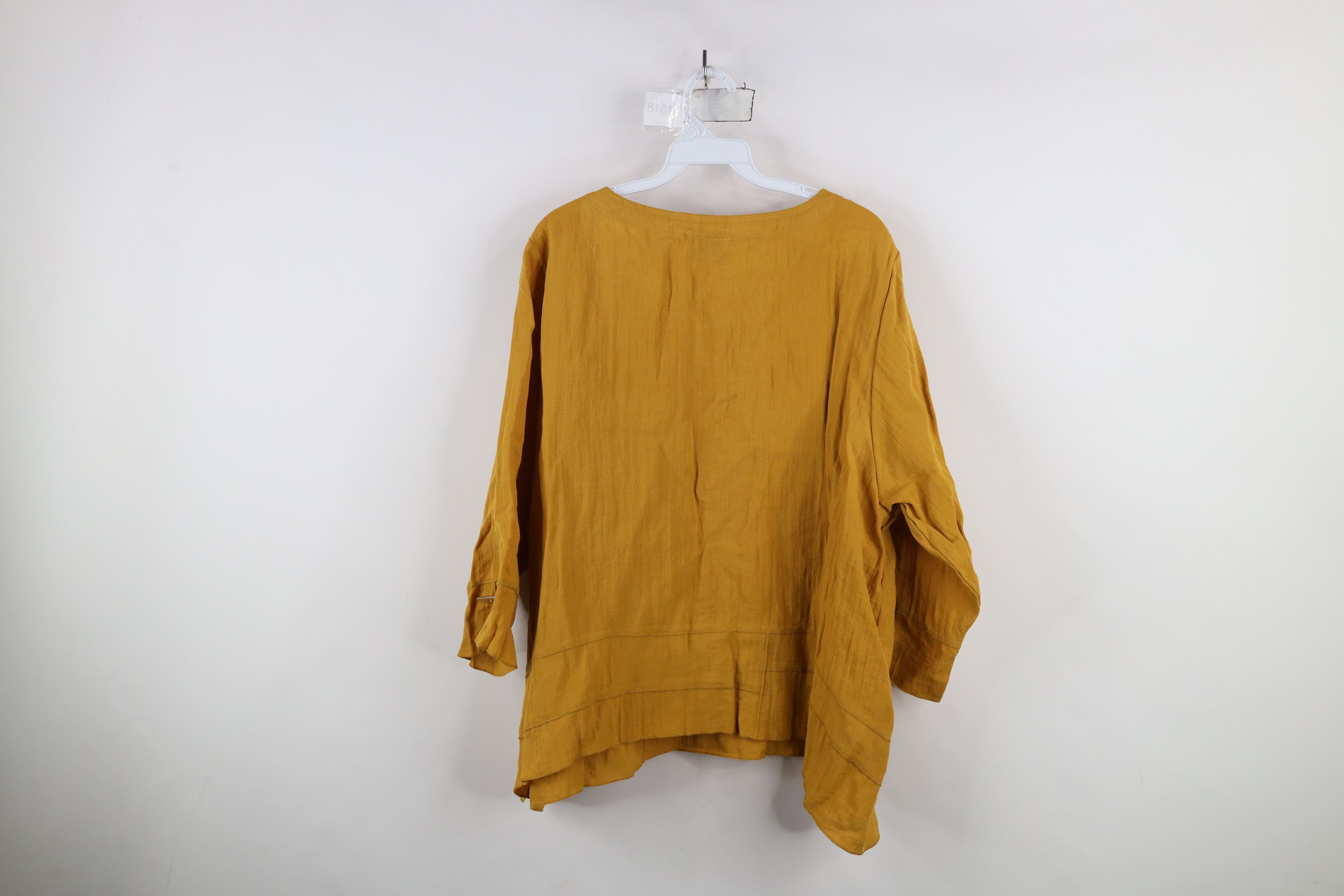 Vintage Vintage Habitat Oversized Gauzy Rayon Blouse Top Shirt Gold Size XL / US 12-14 / IT 48-50 - 9 Thumbnail