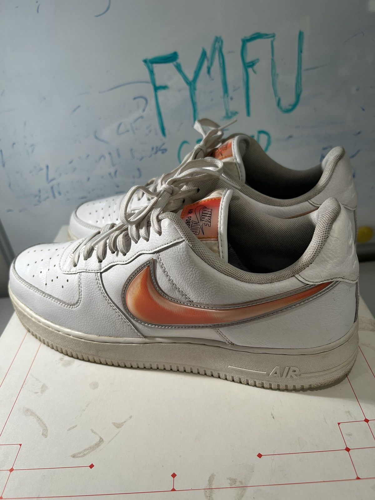 Nike Nike Air Force 1'07 V8 'Oversized Swoosh' Orange Peel Size US 13 / EU 46 - 3 Thumbnail