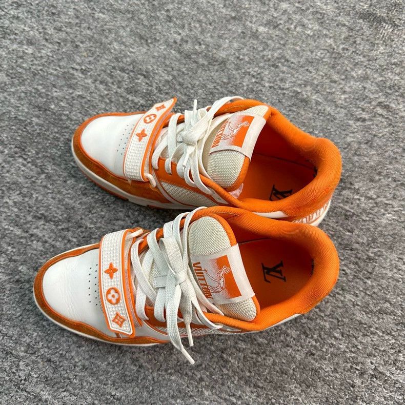 Louis Vuitton Louis Vuitton White and Orange Velcro Shoes Size US 6 / EU 39 - 2 Thumbnail