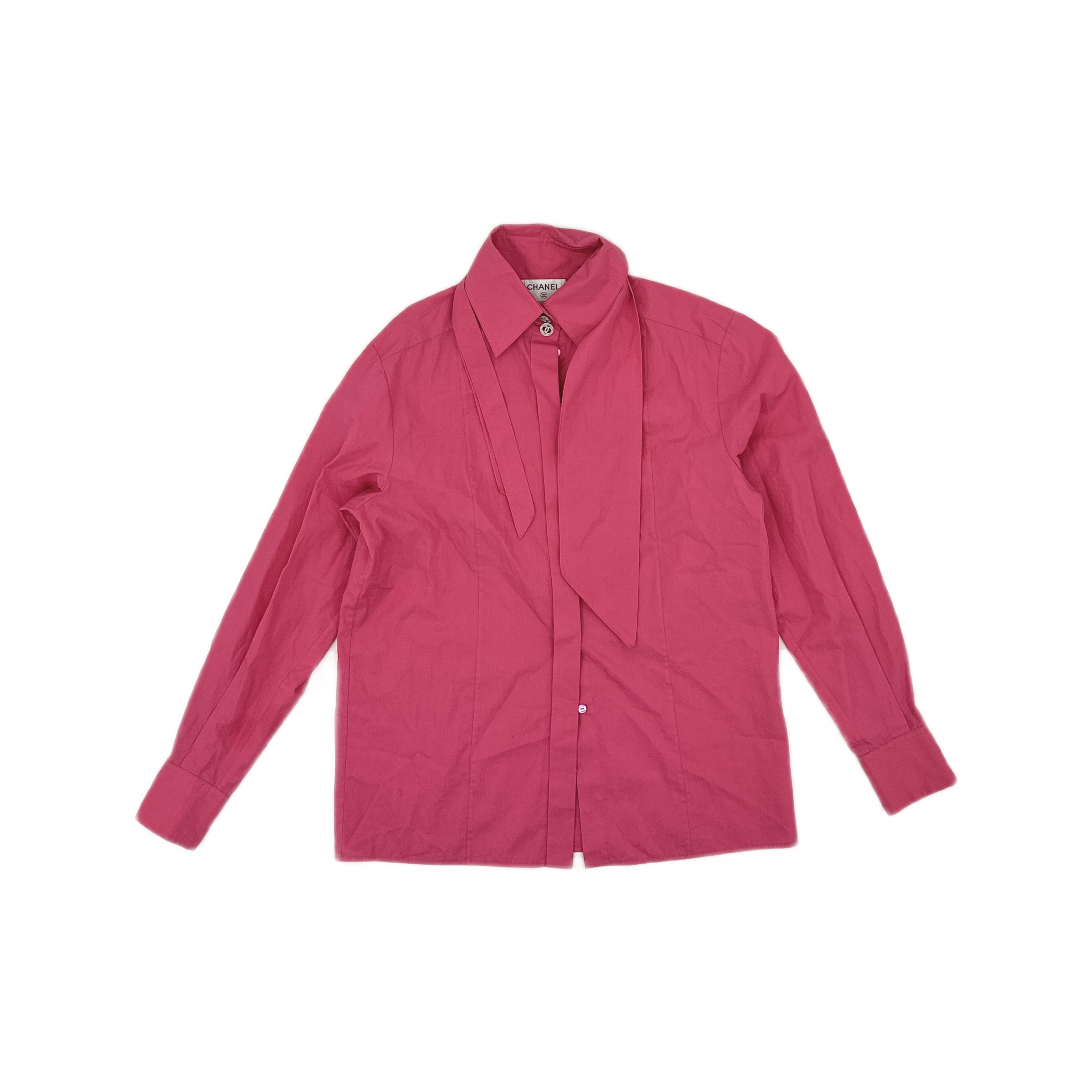 Chanel Chanel Pink Cotton Button Up Shirt Size 36 Size XS / US 0-2 / IT 36-38 - 1 Thumbnail