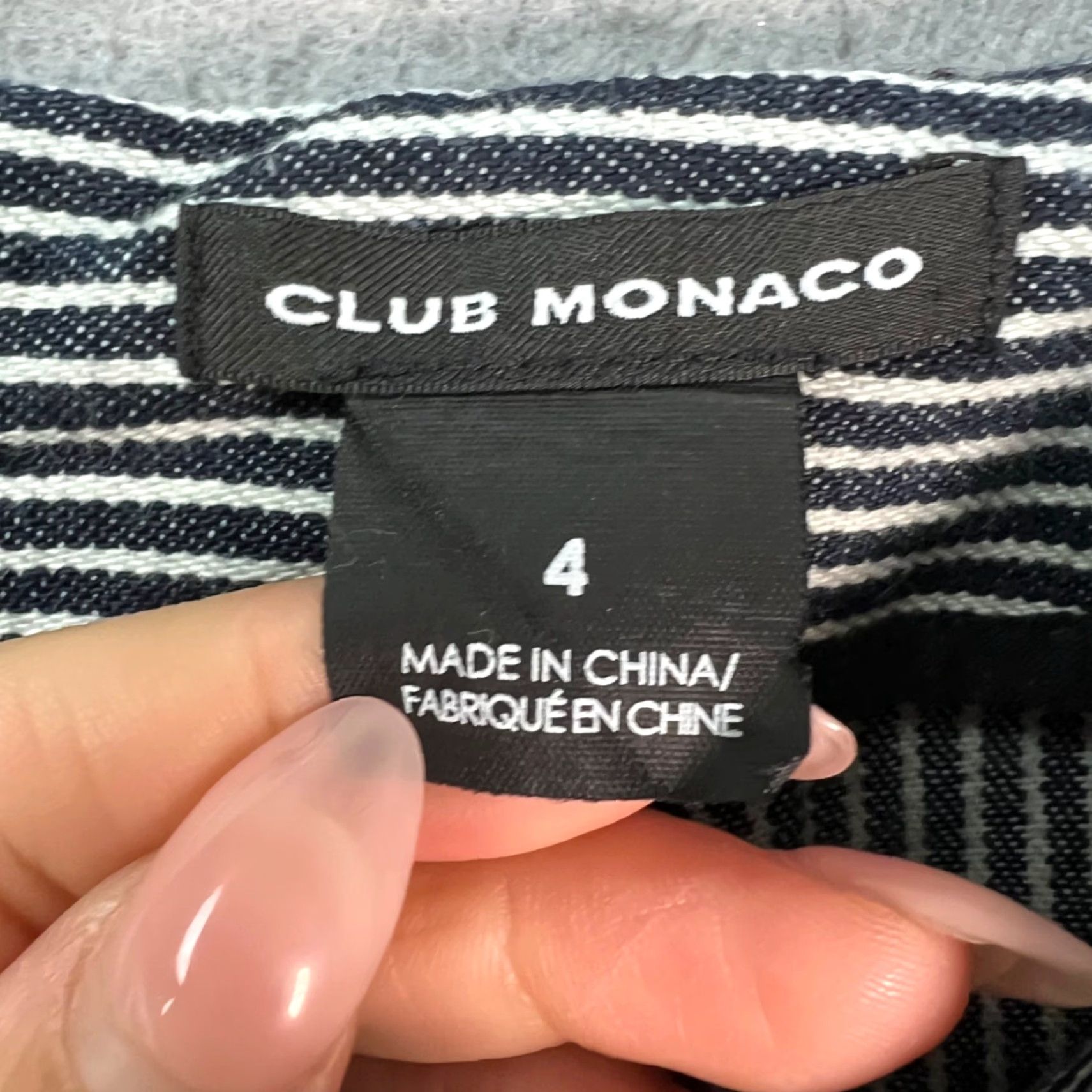 Club Monaco VINTAGE Club Monaco Skirt Womens 4 Black White Striped Knee Length Pencil Slit Cotton Casual Styled Womens Skirt Mens? Size 27" / US 4 / IT 40 - 3 Thumbnail