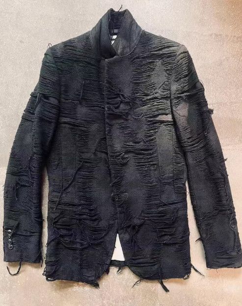 The Viridi-anne The Viridi-Anne Early Hand-Torn Distressed Blazer Size 40S - 1 Thumbnail