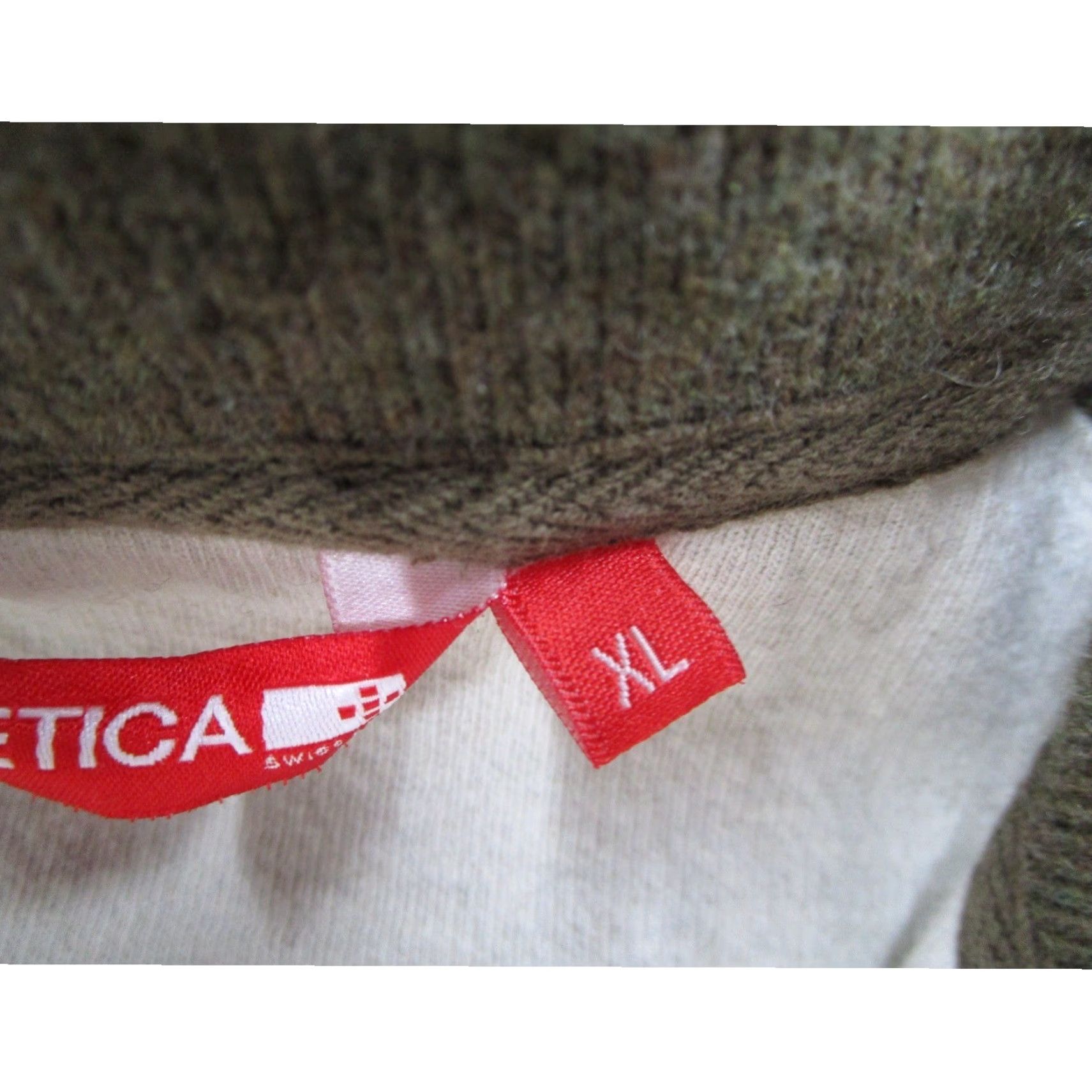 Olive Helvetica Swiss Full Zip Jacket Olive Green Knit Mock Neck Mens XL Size US XL / EU 56 / 4 - 4 Thumbnail