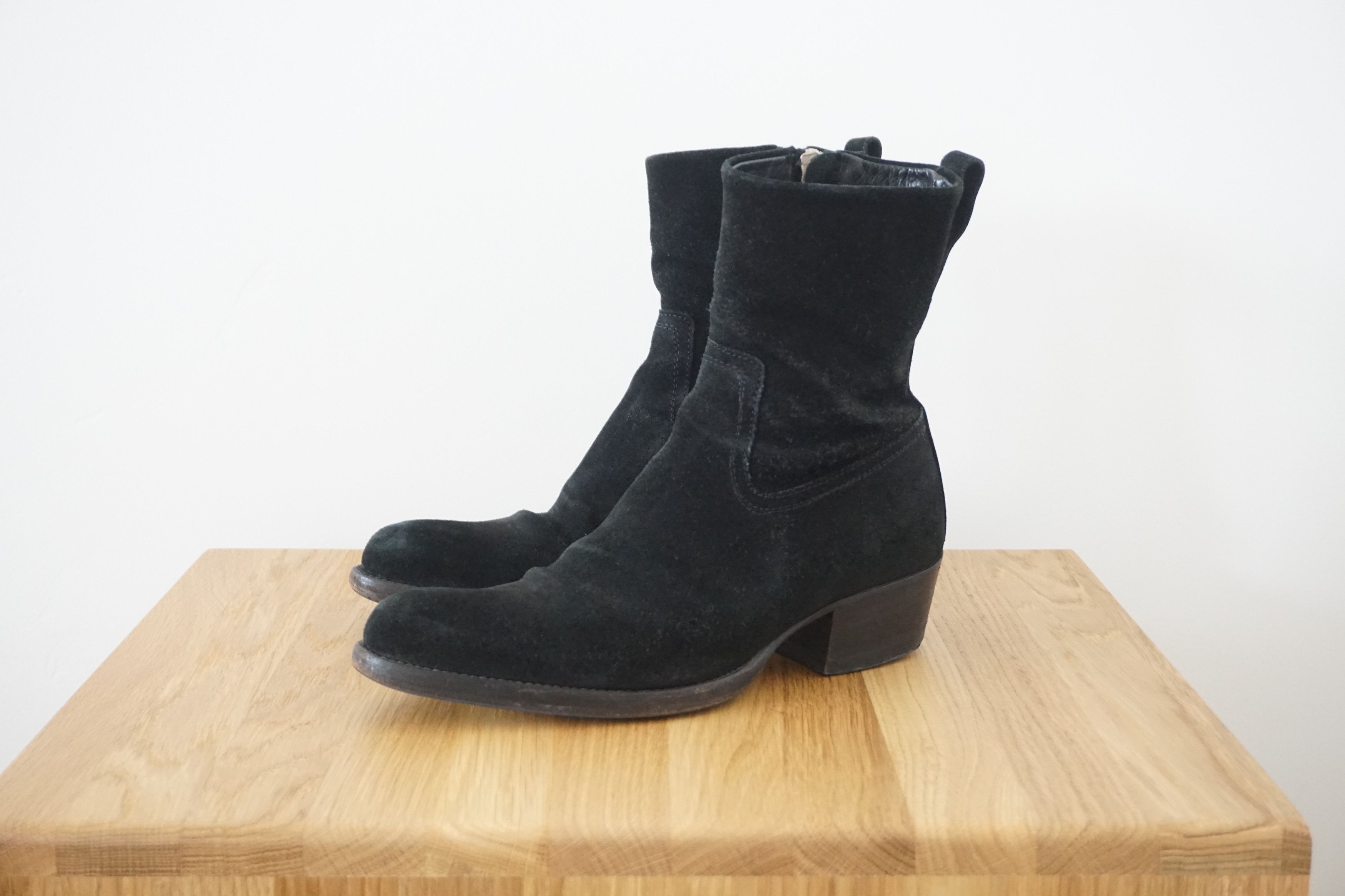 Dior × Hedi Slimane Western Suede Cowboy Boot | Grailed