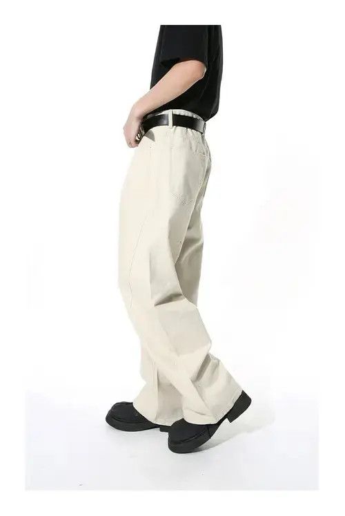 Jean White Wide Leg Baggy Denim Jeans Size US 30 / EU 46 - 2 Thumbnail