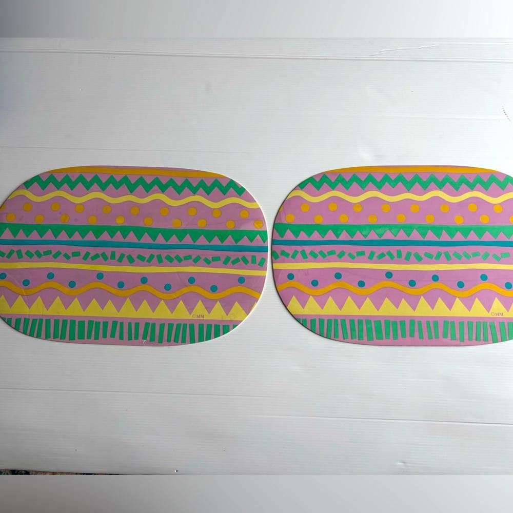 Designer Vintage 1990 Easter Placemats Set of 2 Size ONE SIZE - 1 Thumbnail