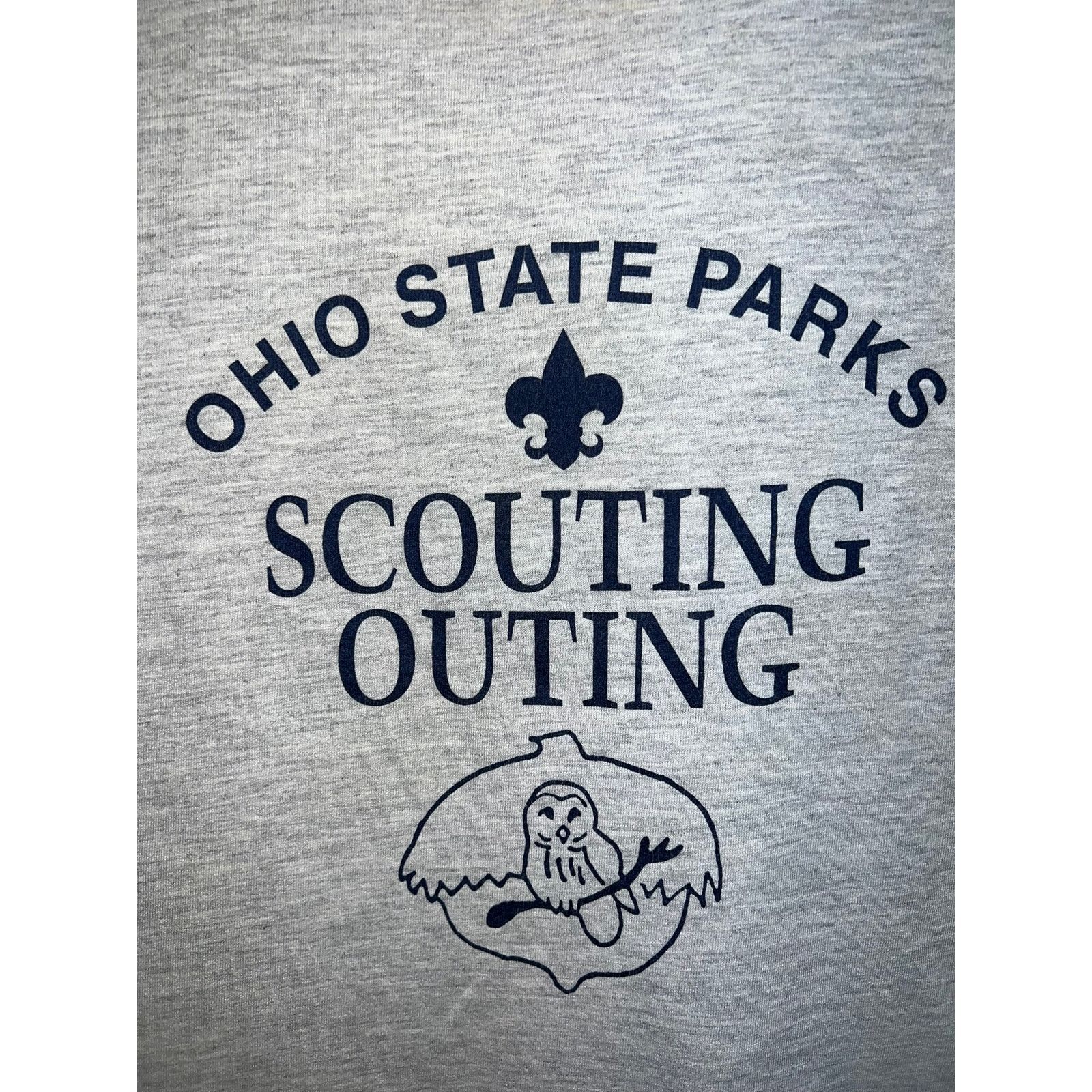 Jerzees Vintaeg Ohio State Park Shirt Owl Gray Tee Yellowed Tee L Size US L / EU 52-54 / 3 - 3 Thumbnail