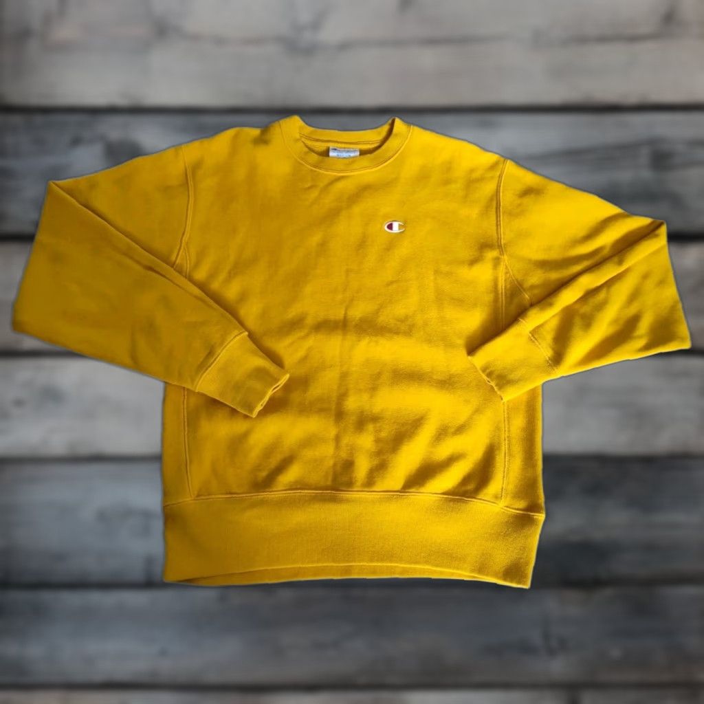 Champion VINTAGE Champion Sweatshirt Men’s Medium Crew Neck Fleece Yellow Gold 90s Sport Casual Size US M / EU 48-50 / 2 - 1 Thumbnail