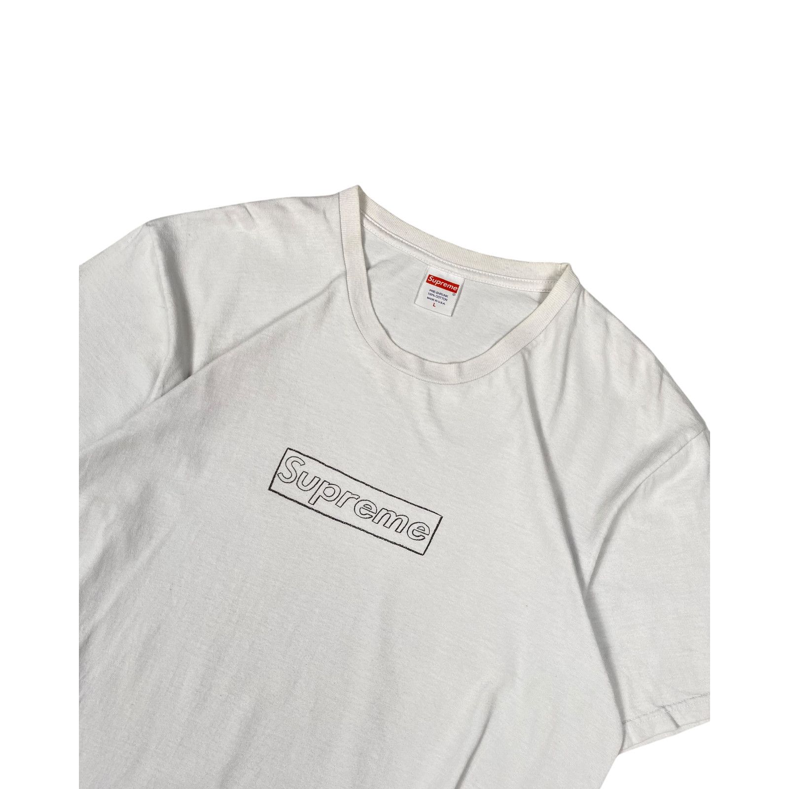 Supreme 2002 Supreme KAWS White Box Logo Tee Size US M / EU 48-50 / 2 - 3 Thumbnail